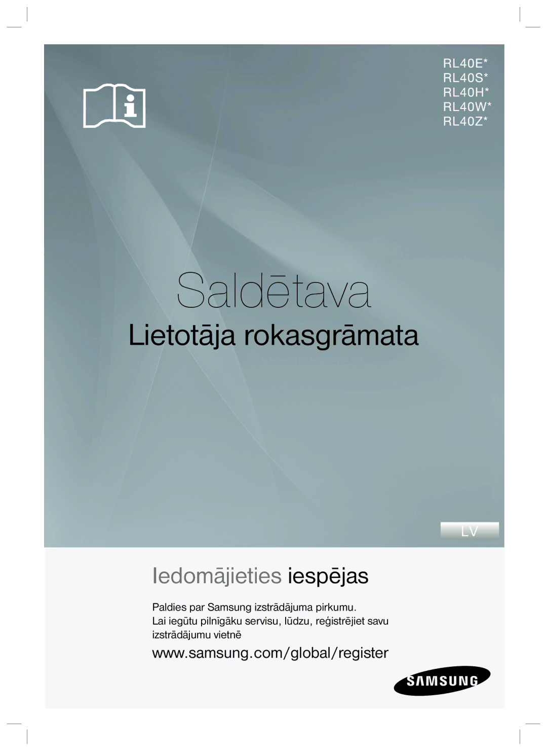 Samsung RL40ECPS1/BWT, RL40EGSW1/BWT, RL40SCMB1/BWT, RL40EGPS1/BWT manual Saldētava 