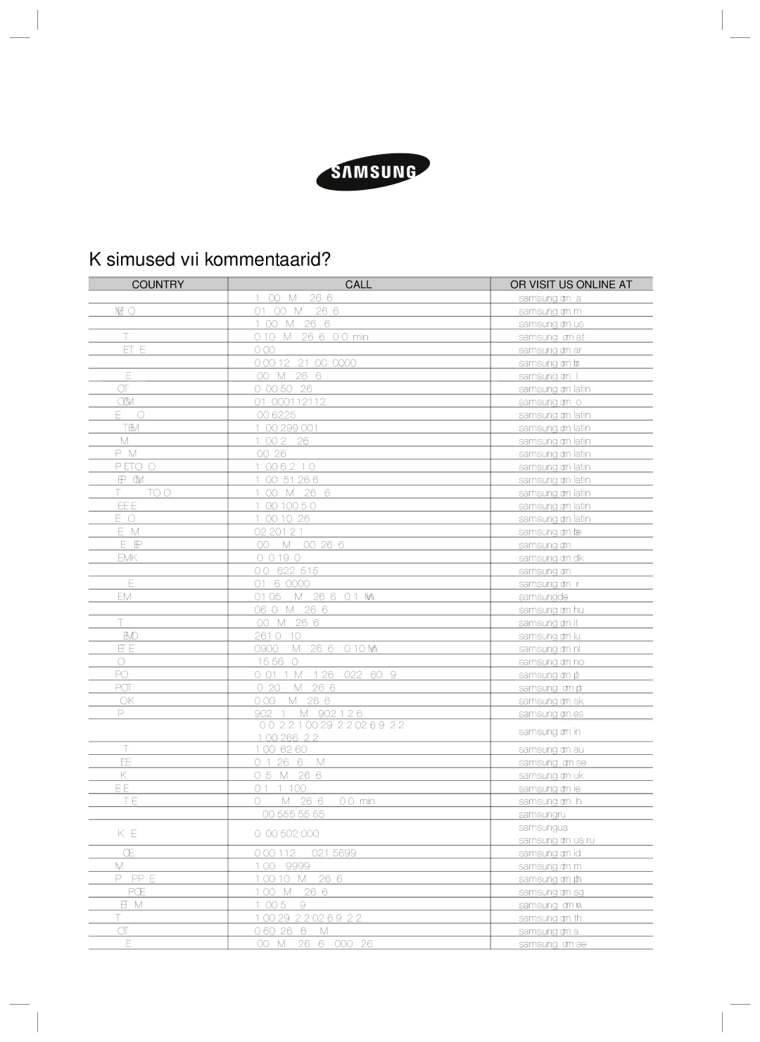 Samsung RL34ECTS1/BWT, RL40EGSW1/BWT, RL40EGPS1/BWT, RL34ECTS1/XEO, RL34EGTS1/BWT, RL34ECVB1/XEO Küsimused või kommentaarid? 