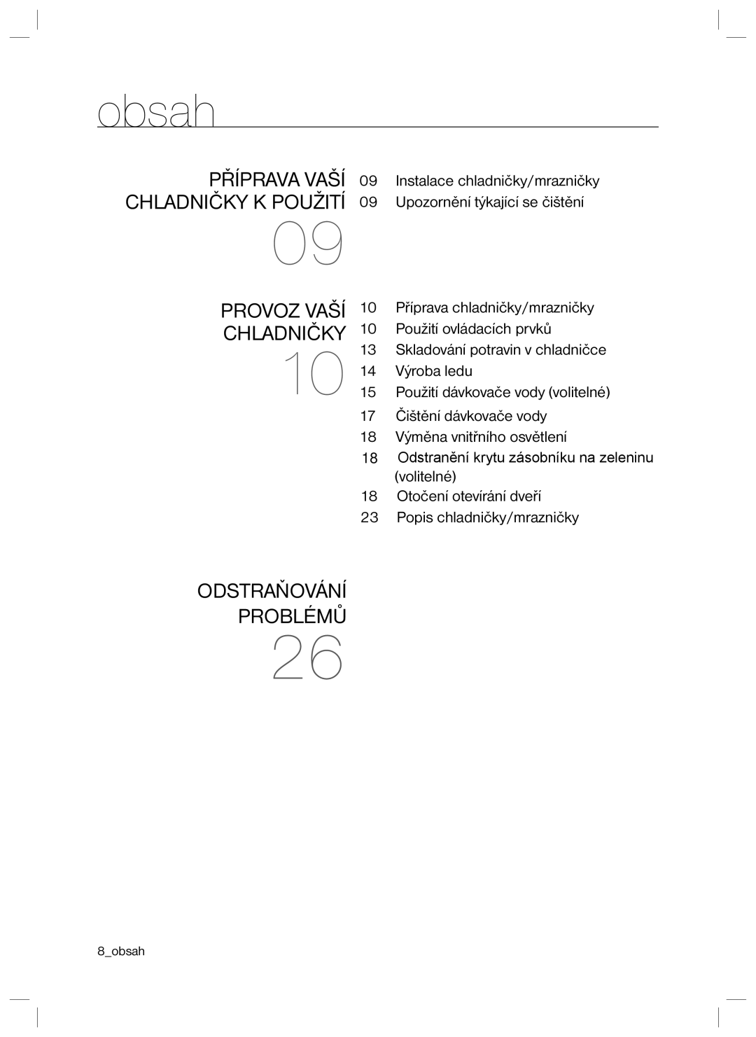 Samsung RL40HGSW1/XEO, RL40HGIH1/XEO, RL34HGPS1/XEO manual Obsah 