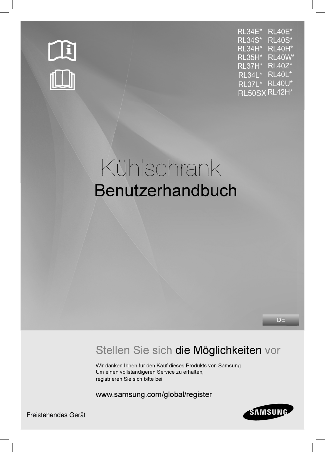 Samsung RL40HCMG1/XEG, RL40WGMG1/EUR, RL40HDMG1/XEG, RL42HGSW1/XEG, RL37HDFH1/XEG, RL34LCPS1/XEG manual Kühlschrank 