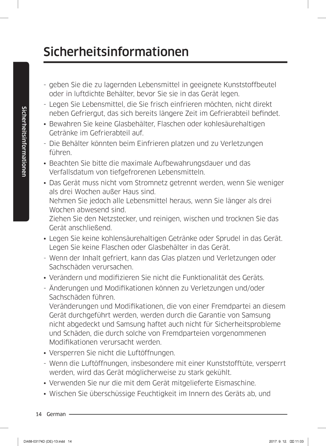 Samsung RL41J7159SR/EG, RL41J7799B1/EG, RB36J8059SR/EF, RL41J7799S4/EG, RL36J8159SR/EG manual Sicherheitsinformationen 