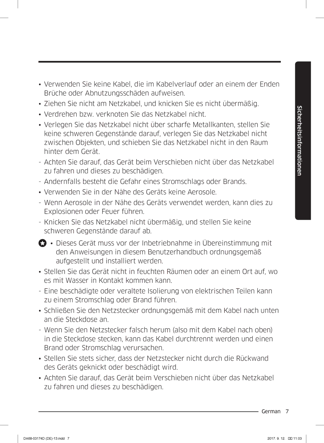 Samsung RB41J7235SR/EF, RL41J7799B1/EG, RB36J8059SR/EF, RL41J7799S4/EG, RL36J8159SR/EG manual Sicherheitsinformationen 