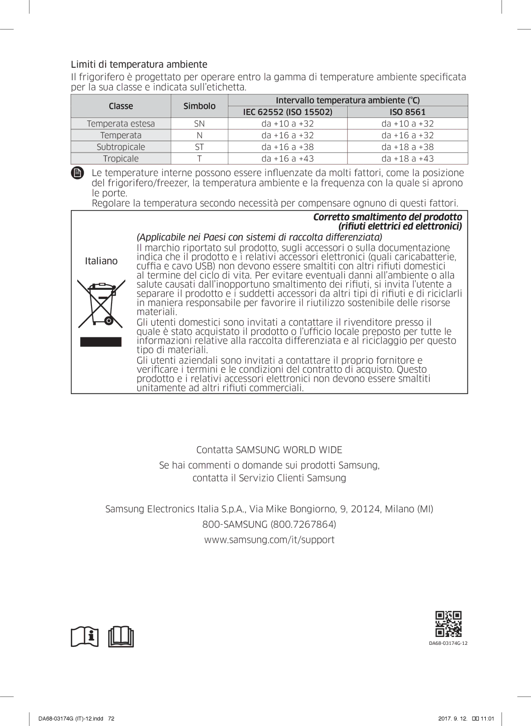 Samsung RB36J8855S4/EF, RL41J7799B1/EG, RB41J7235SR/EF manual Applicabile nei Paesi con sistemi di raccolta differenziata 