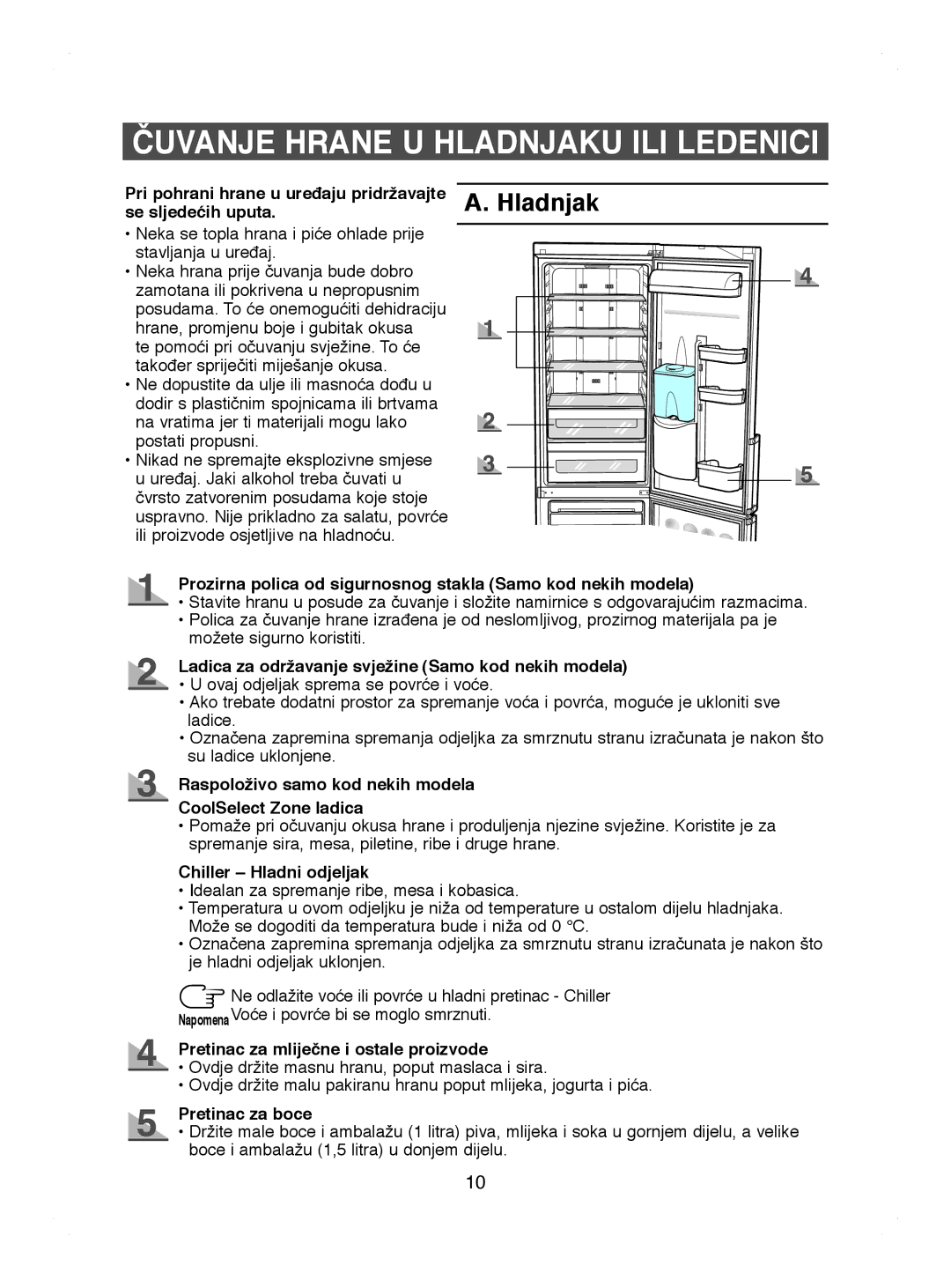 Samsung RL41HCIH1/XEH, RL41WCPS1/BUL, RL44ECIH1/EUR, RL44ECIH1/XEK, RL41HCIH1/EUR manual Čuvanje Hrane U Hladnjaku ILI Ledenici 