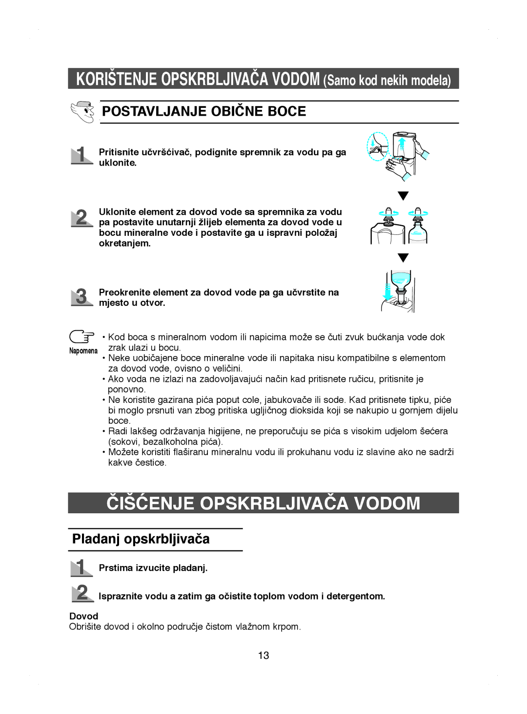 Samsung RL44ECIH1/EUR, RL41WCPS1/BUL, RL44ECIH1/XEK, RL41HCIH1/EUR, RL44WGTB1/BUL, RL41HCIH1/XEH Čišćenje Opskrbljivača Vodom 