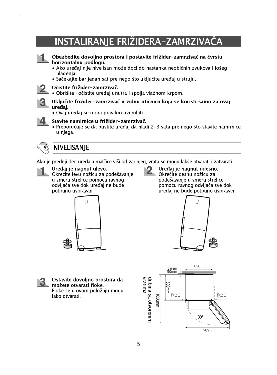 Samsung RL44ECIH1/XEK, RL41WCPS1/BUL, RL44ECIH1/EUR manual Instaliranje FRIŽIDERA-ZAMRZIVAČA, Očistite frižider-zamrzivač 