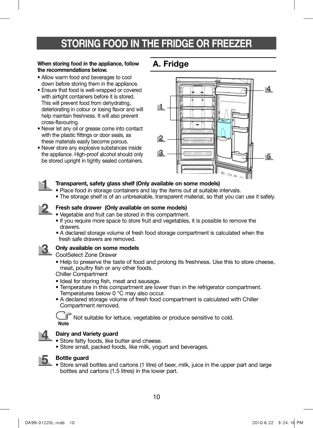 Samsung RL38ECPS1/XEN, RL41WCSW1/ELA, RL41WCPS1/ELA, RL41WCSW1/BUL, RL38SBPS1/BUL manual Storing Food in the Fridge or Freezer 