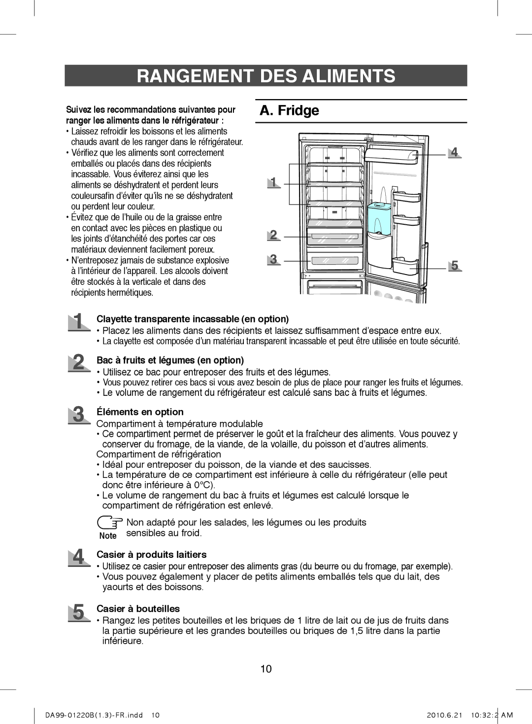 Samsung RL38ECSW1/XEK, RL41WCSW1/XEF, RL41PTIH1/XEF, RL41ECSW1/XEF, RL41PCIH1/XEF, RL41ECTB1/XEF manual Rangement DES Aliments 