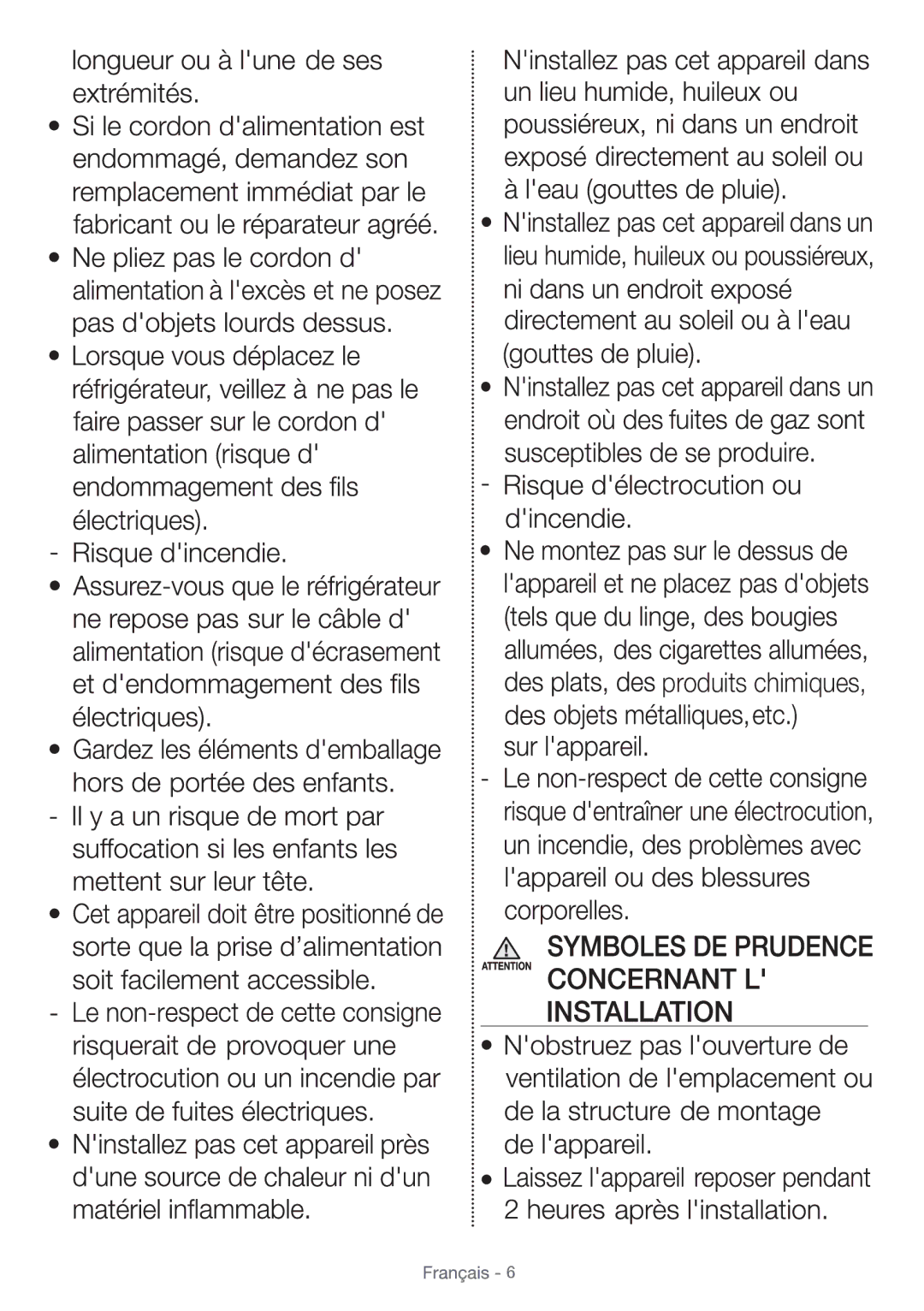 Samsung RL4353FBASL/EF manual Produits chimiques 