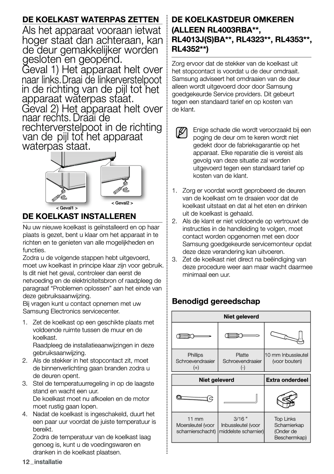 Samsung RL4363FBASL/EF, RL4352LBASP/EF, RL4352LBAWW/EF, RL4352FBASL/EF manual 