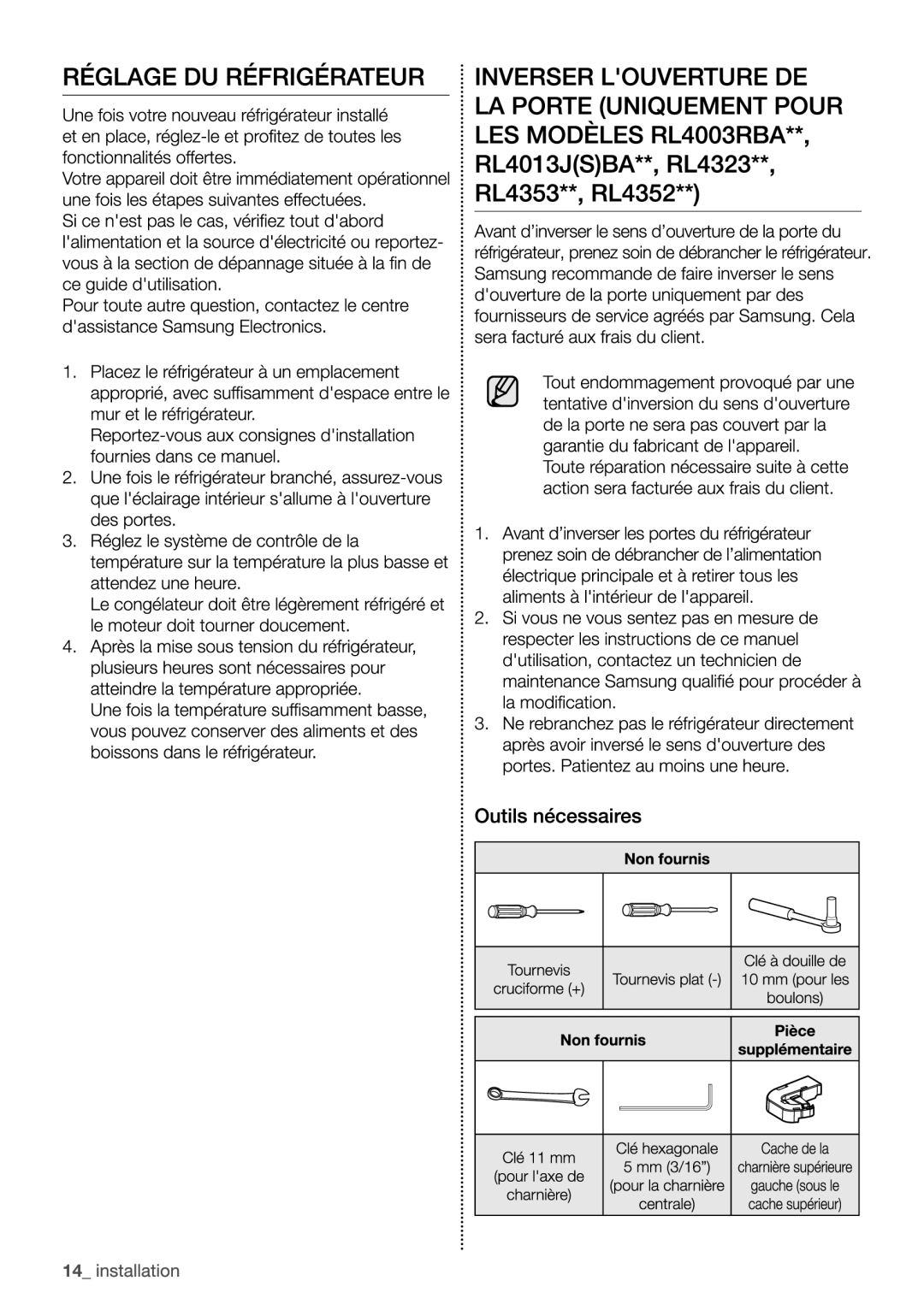 Samsung RL4352LBAWW/EF, RL4363FBASL/EF, RL4352LBASP/EF, RL4352FBASL/EF manual 