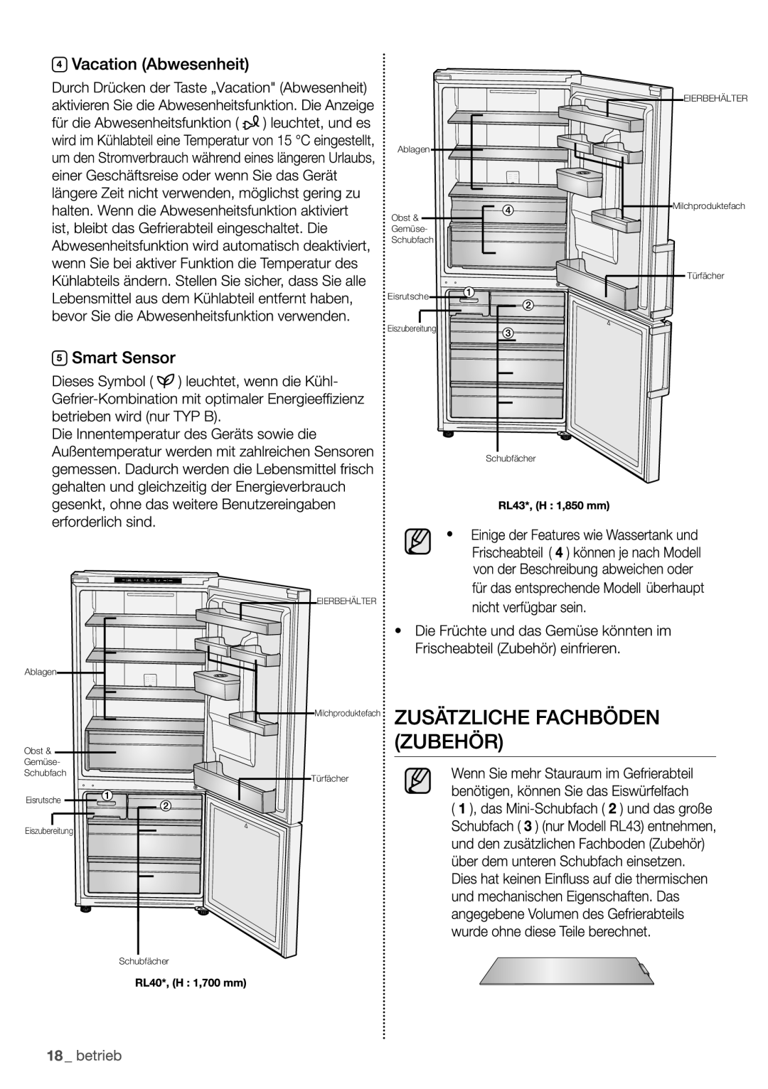 Samsung RL4363FBASL/EF, RL4352LBASP/EF, RL4352LBAWW/EF, RL4352FBASL/EF manual Eierbehälter 