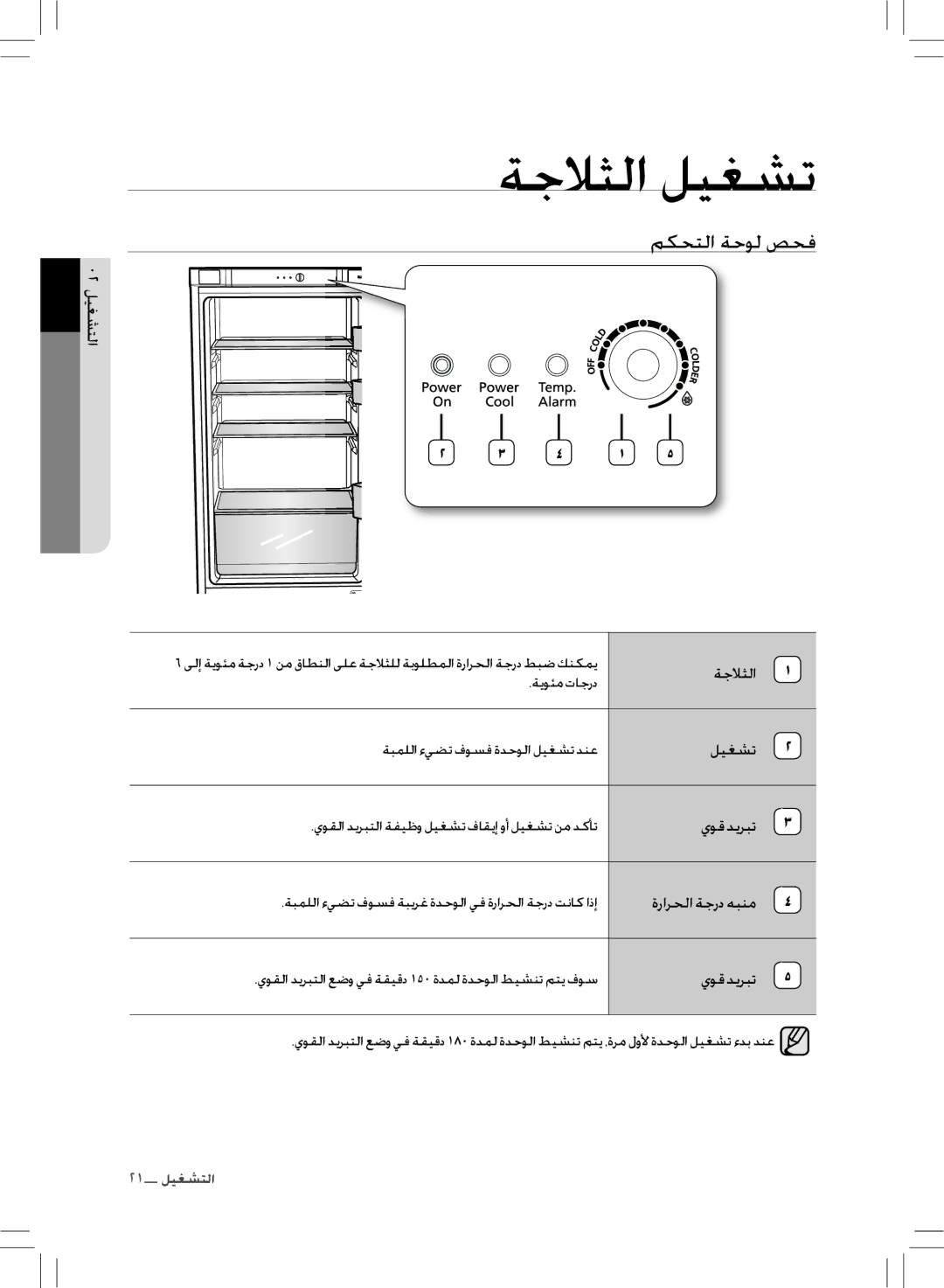 Samsung RL43THCTS1/XMA manual مكحتلا ةحول صحف, ةجلاثلا, ليغشت 