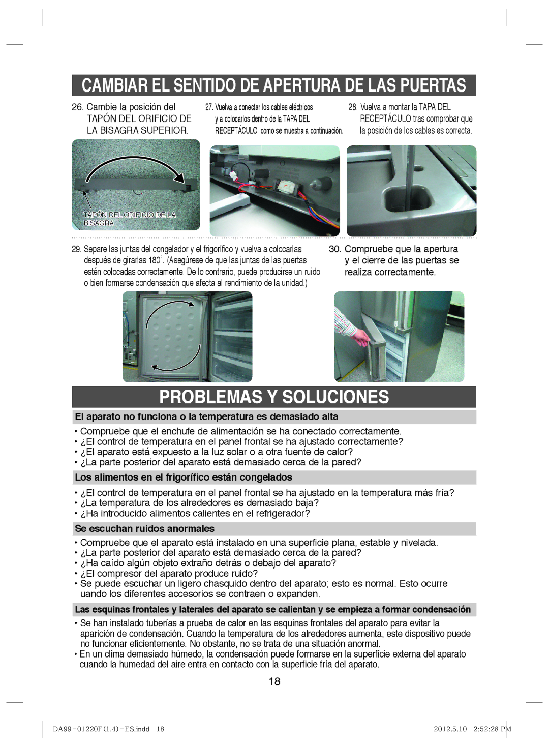 Samsung RL41ECIH1/XES, RL44QCIS1/XES Problemas Y Soluciones, El aparato no funciona o la temperatura es demasiado alta 