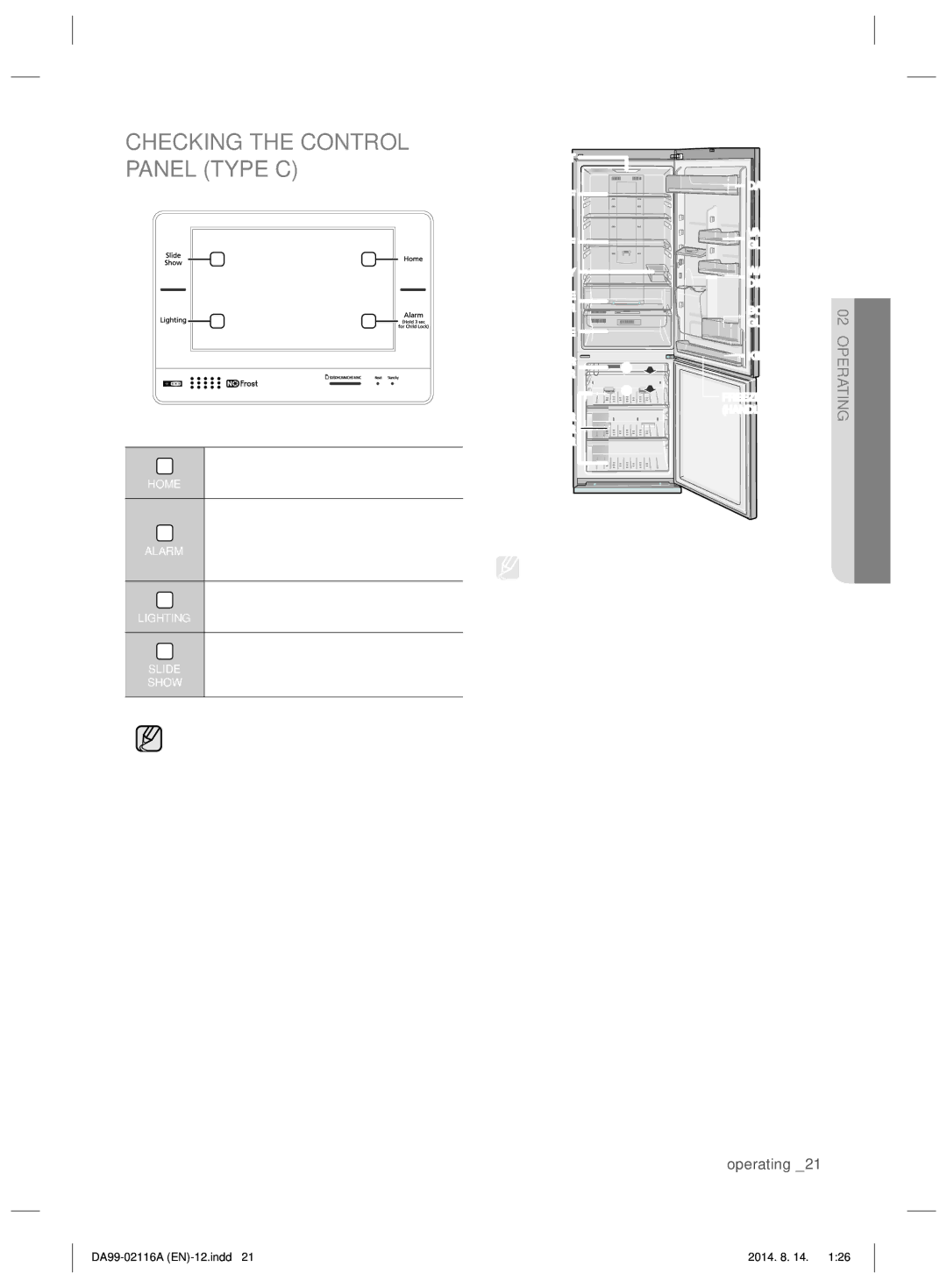 Samsung RL55VTEBG1/XEO, RL52VPBTS1/XEU, RL55VTEBG1/EUR, RL55VQBRS1/XEO manual Checking the Control Panel Type C, Home 