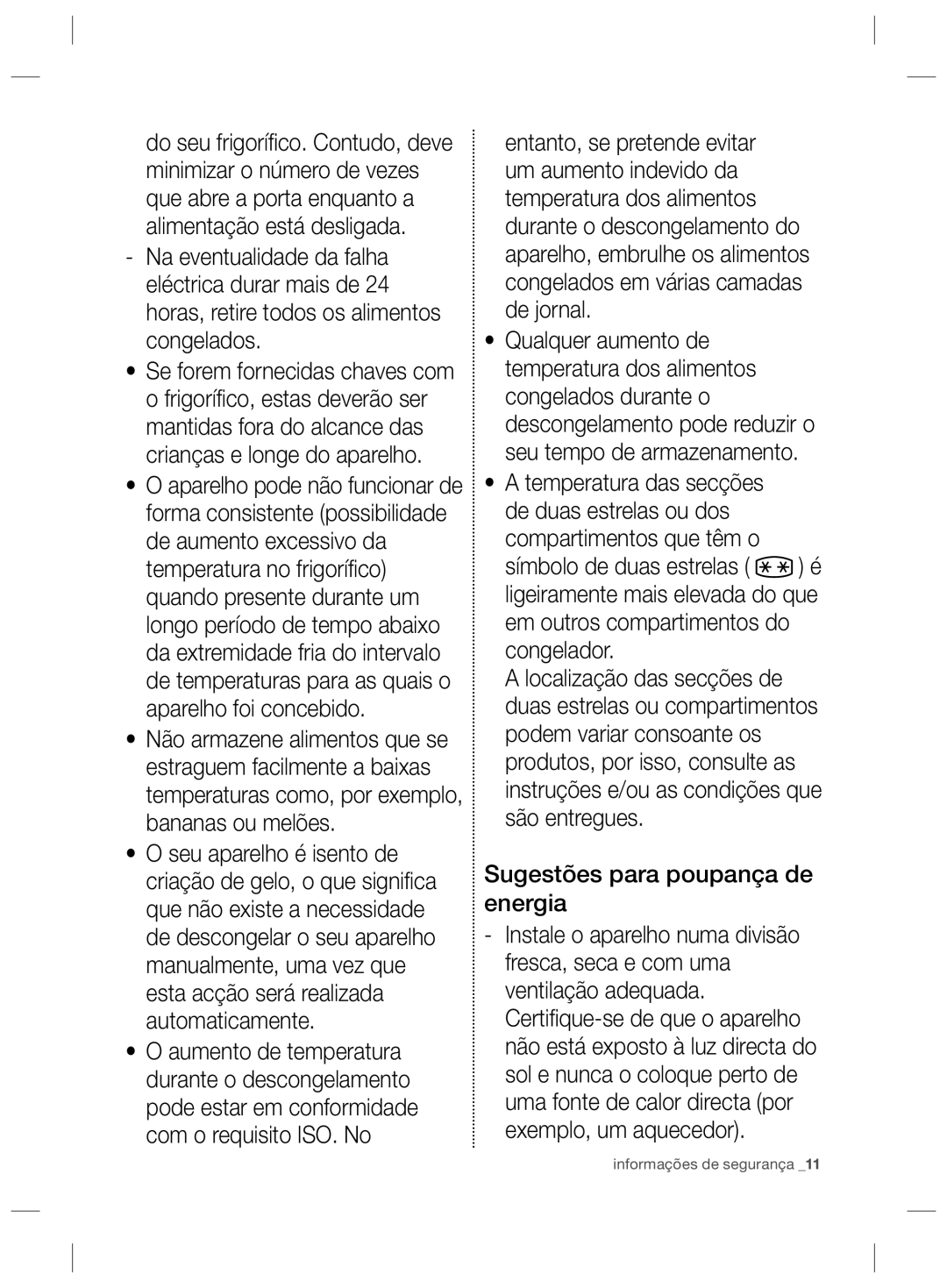 Samsung RL55VGBSW1/XES, RL55VJBIH1/XEF, RL55VJBIH1/XES, RL55VQBUS1/XES, RL55VTEBG1/XEO manual Informações de segurança 