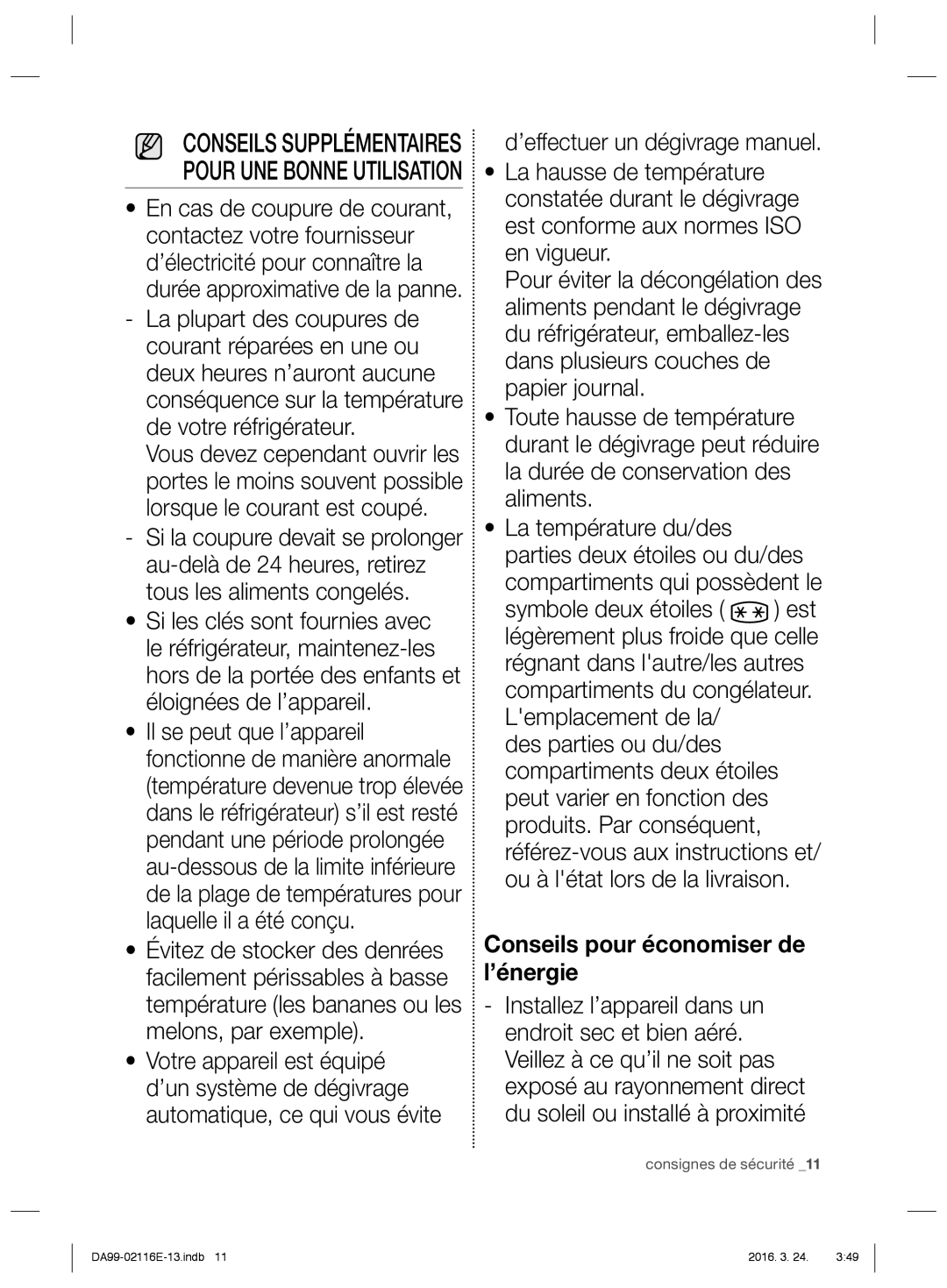 Samsung RL55VTEBG1/XEF, RL55VJBIH1/XEO, RL52VEBSW1/XEF, RL55VJBIH1/XEF, RL52VEBTS1/XEF Conseils pour économiser de l’énergie 