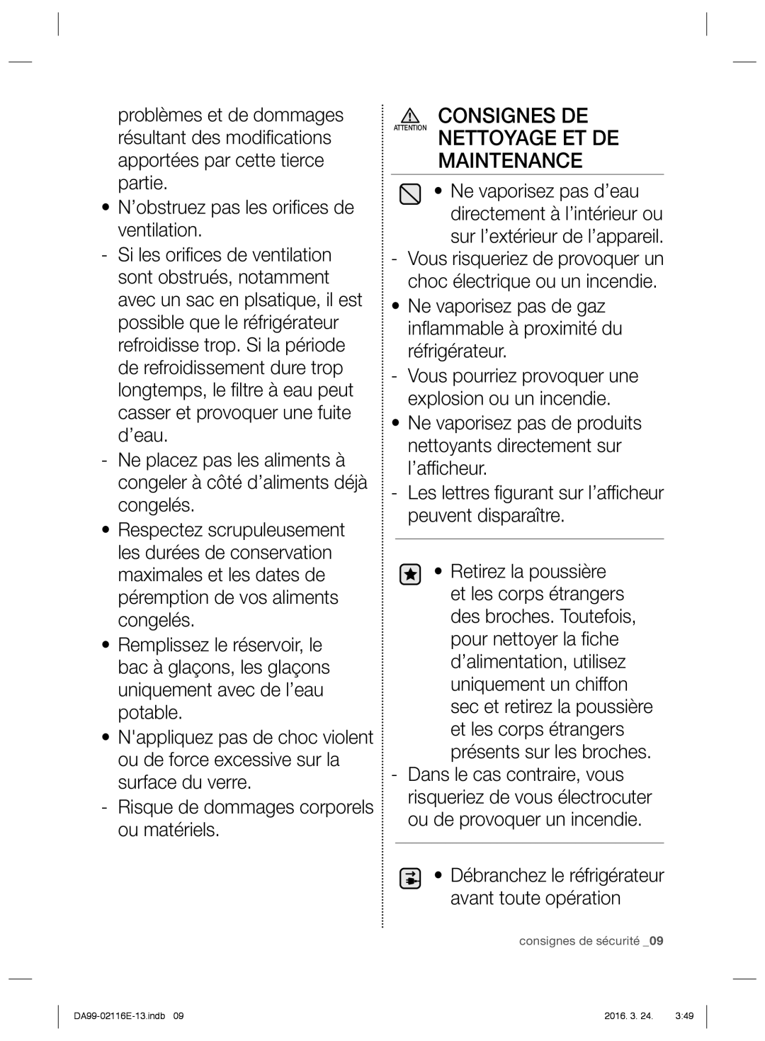 Samsung RL55VTEBG1/XEO, RL55VJBIH1/XEO, RL52VEBSW1/XEF, RL55VJBIH1/XEF, RL52VEBTS1/XEF, RL55VTEBG1/EUR manual Maintenance 