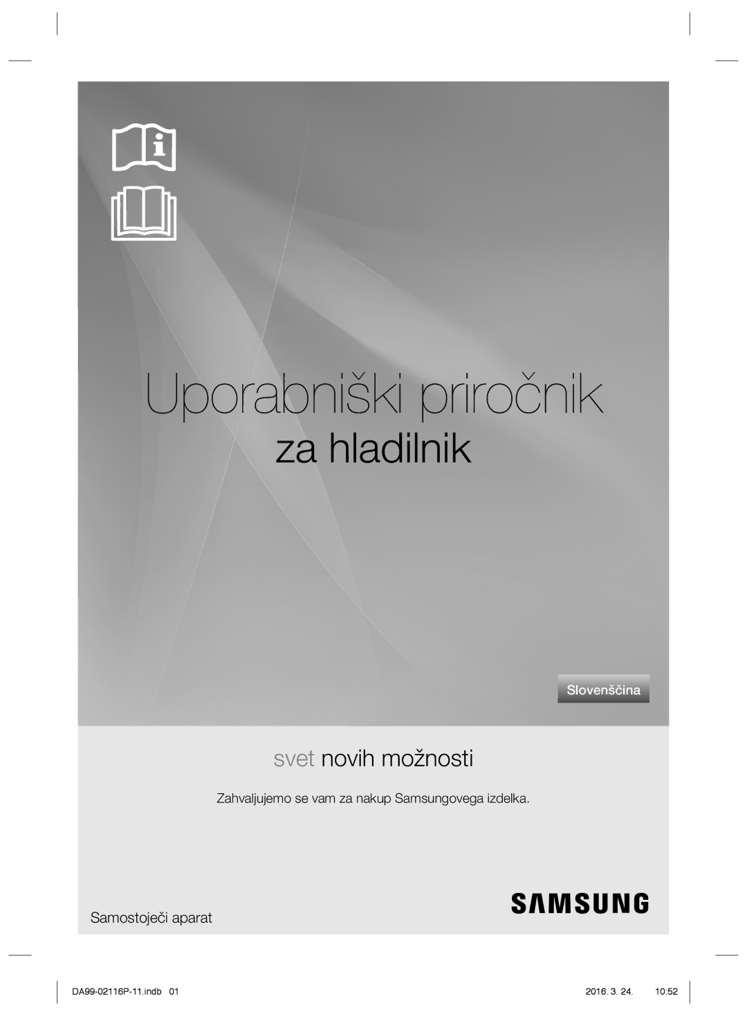 Samsung RL55VTEBG1/EUR, RL55VJBIH1/XEO, RL55VTE1L1/XEO, RL55VJBIH1/XEF manual Uporabniški priročnik, Samostoječi aparat 