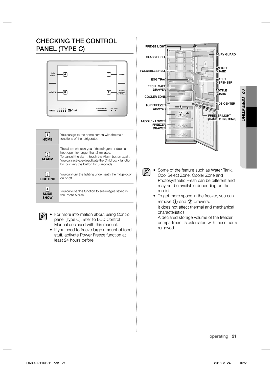 Samsung RL55VTEBG1/EUR, RL55VJBIH1/XEO, RL55VTE1L1/XEO, RL55VJBIH1/XEF manual Checking the Control Panel Type C, Home 