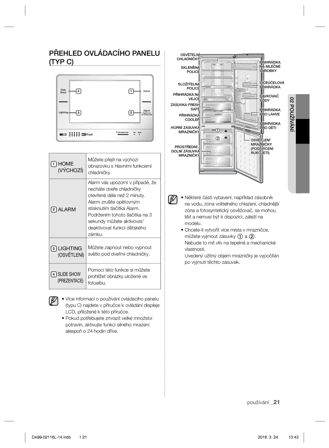 Samsung RL55VJBIH1/EUR, RL55VJBIH1/XEO, RL55VTE1L1/XEO, RL55VJBIH1/XEF manual Přehled Ovládacího Panelu TYP C, Výchozí 