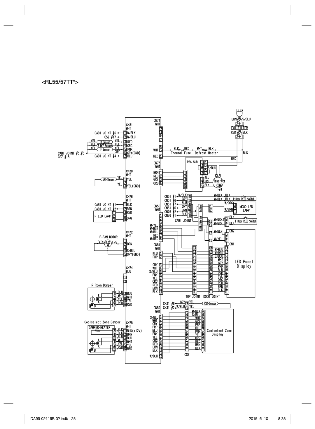 Samsung RL57TTE5K1/BWT, RL55VQBRS1/XEO, RL55VTEBG1/XEO, RL55VQBUS1/BWT, RL52VEBIH1/XEO, RL52VEBIH1/BWT manual RL55/57TT 