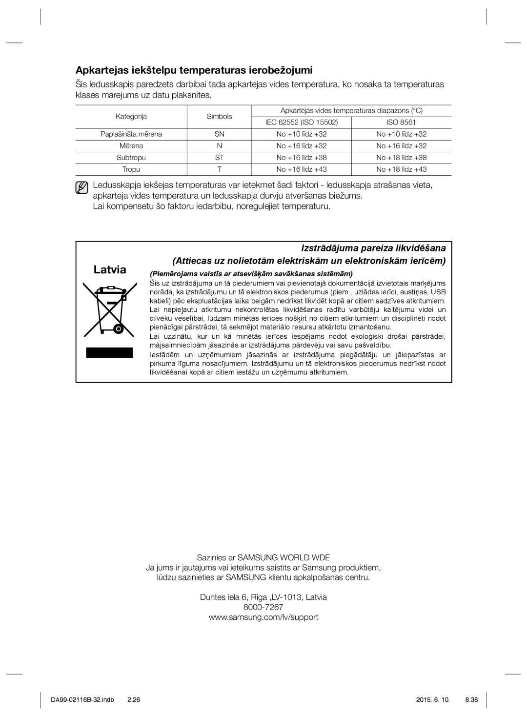 Samsung RL55VQBRS1/XEO, RL55VTEBG1/XEO, RL55VQBUS1/BWT, RL52VEBIH1/XEO, RL52VEBIH1/BWT, RL55VEBIH1/XEO, RL52VEBVB1/XEO Latvia 