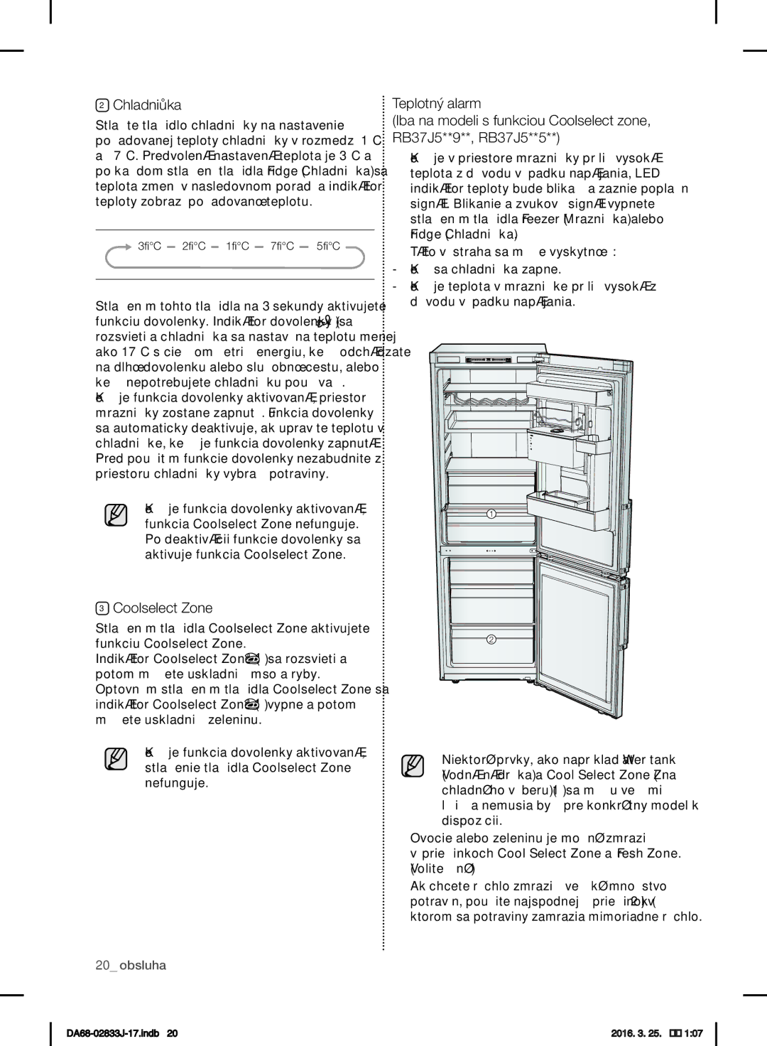 Samsung RB31FERNCSA/WS, RL56GHGMG1/XEF, RB31HER2BSA/EF, RB31FEJNCSS/EF, RB29FERNCSS/EF manual Chladnička, Coolselect Zone 