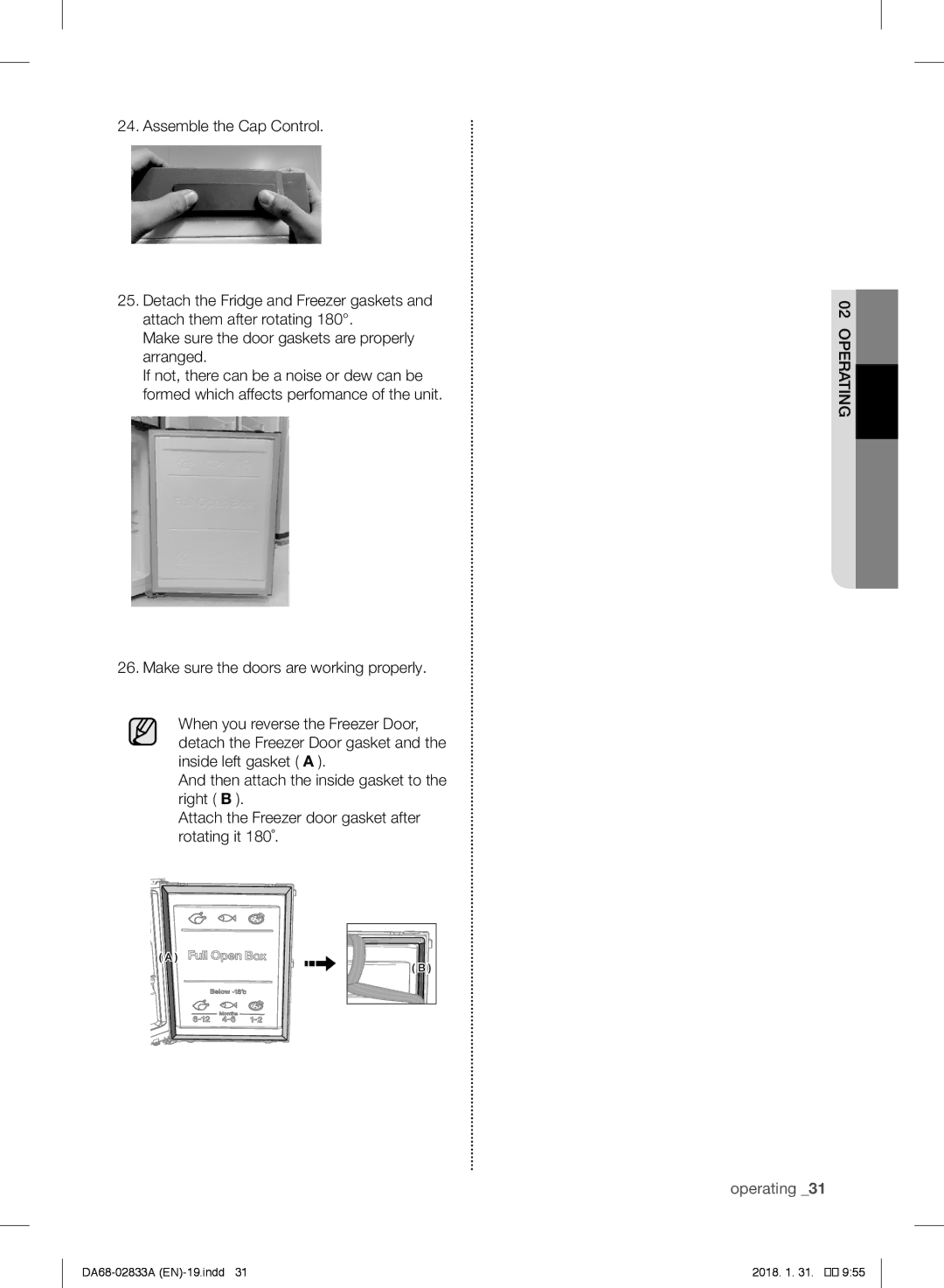 Samsung RB31FDRNDSA/EF, RL56GHGMG1/XEF, RL29FEJNBSS/EG, RB31HER2BSA/EF, RB30J3215SA/EF, RB31FEJNCSS/EF manual Operating 