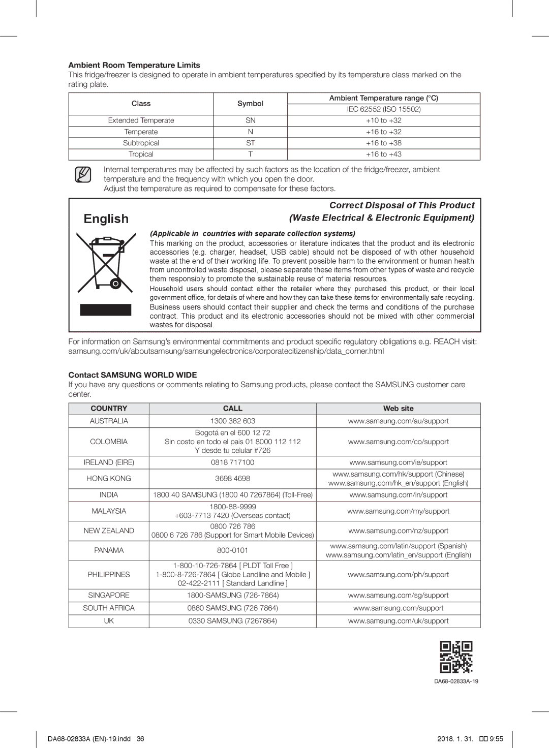 Samsung RB31FERNCEF/EF, RL56GHGMG1/XEF, RL29FEJNBSS/EG, RB31HER2BSA/EF, RB30J3215SA/EF, RB31FEJNCSS/EF, RB29FERNCSS/EF English 