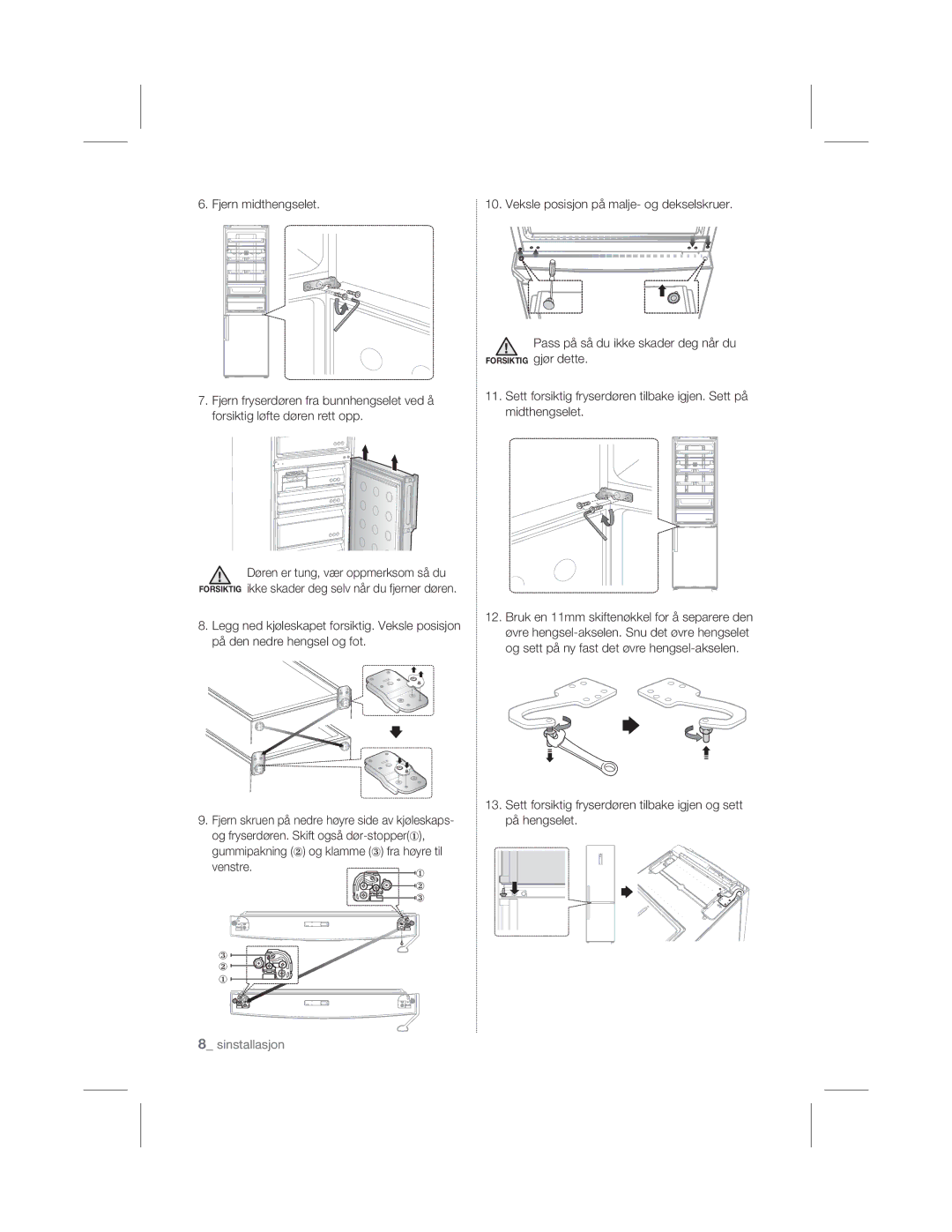 Samsung RL56GHGRS1/XEF manual MhuqPlgwkhqjvhohw, Forsiktig JMºUGHWWH, Venstre 