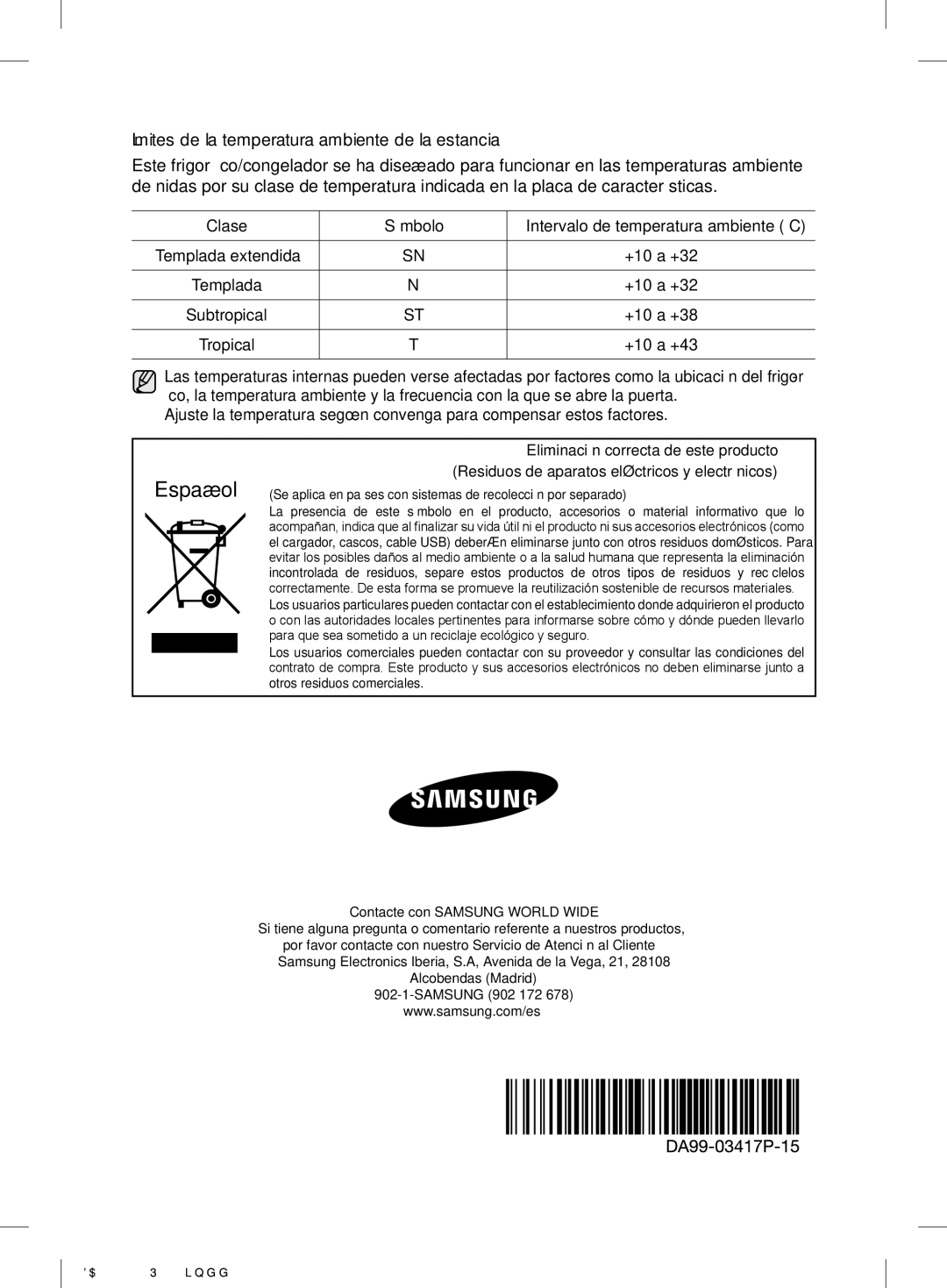 Samsung RL58GREBP1/XEF, RL56GSBIH1/XEF, RL56GREIH1/XEF, RL60GZGIH1/XEF, RL56GEGSW1/XEF, RL58GEGIH1/XEF, RL60GHEIH1/XEF Español 