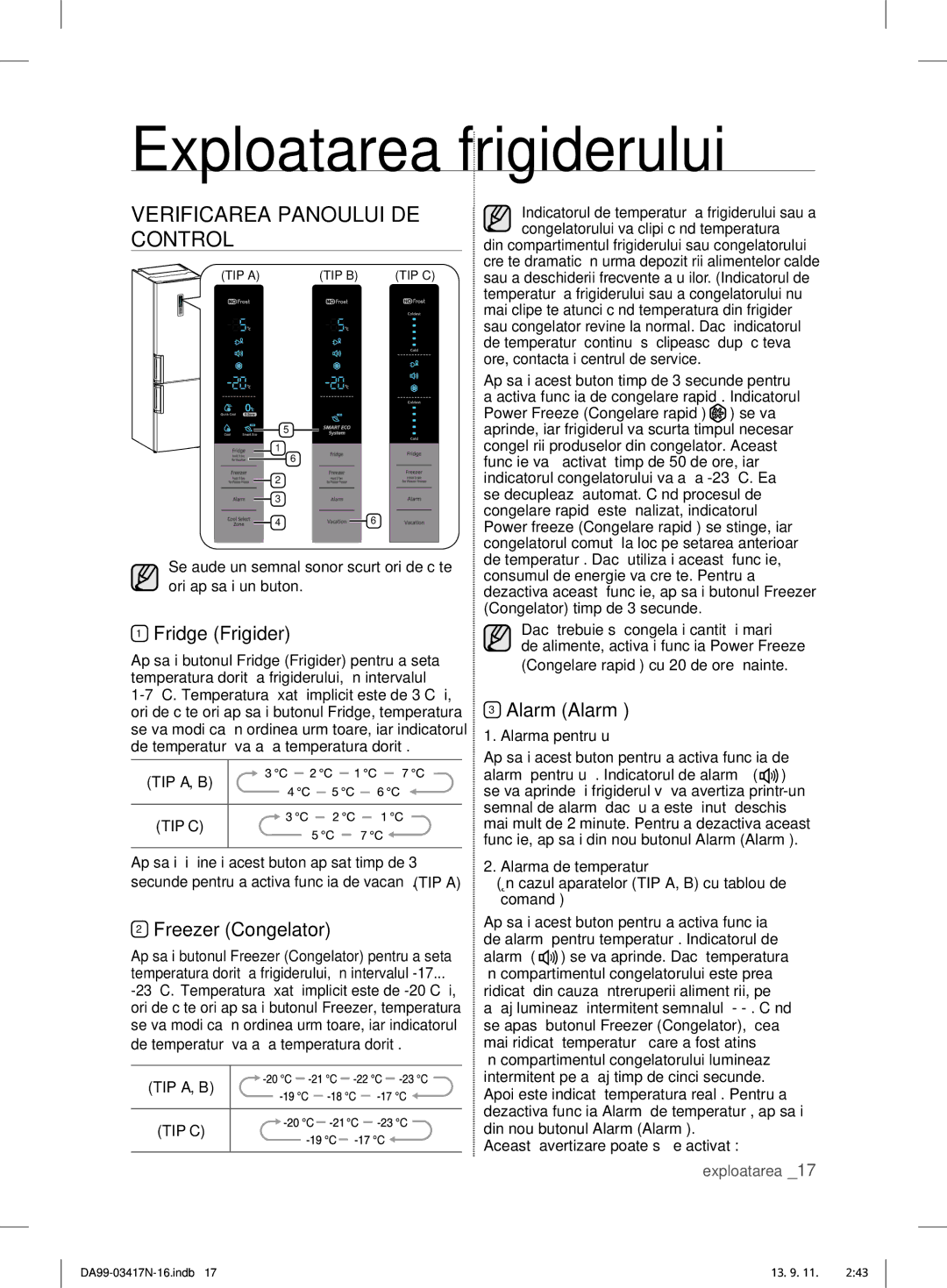 Samsung RL56GEGIH1/XEF, RL58GPGIH1/XEF Verificarea Panoului DE Control, Fridge Frigider, Freezer Congelator, Alarm Alarmă 