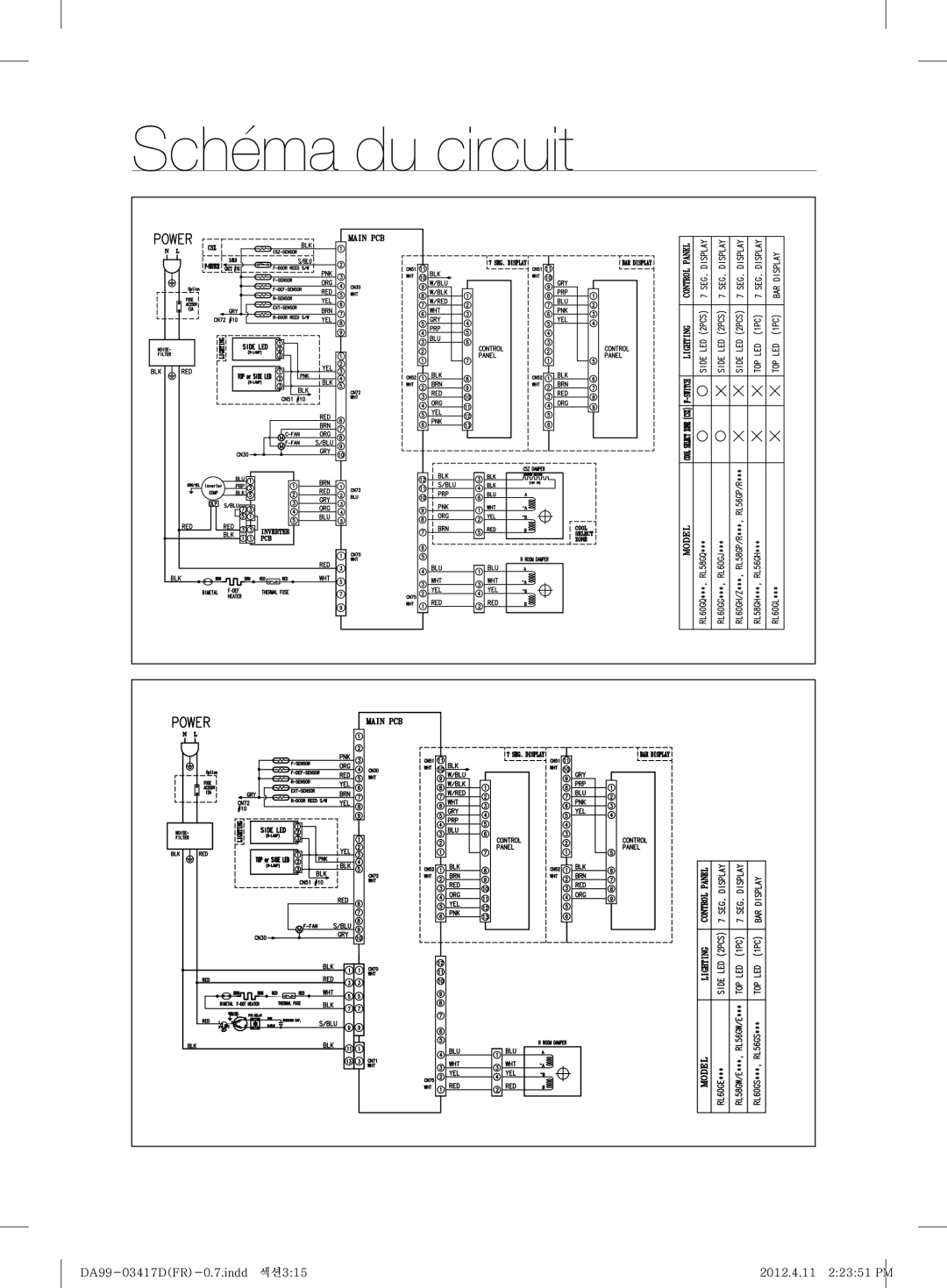 Samsung RL60GGGRS1/XEF manual Schéma du circuit 