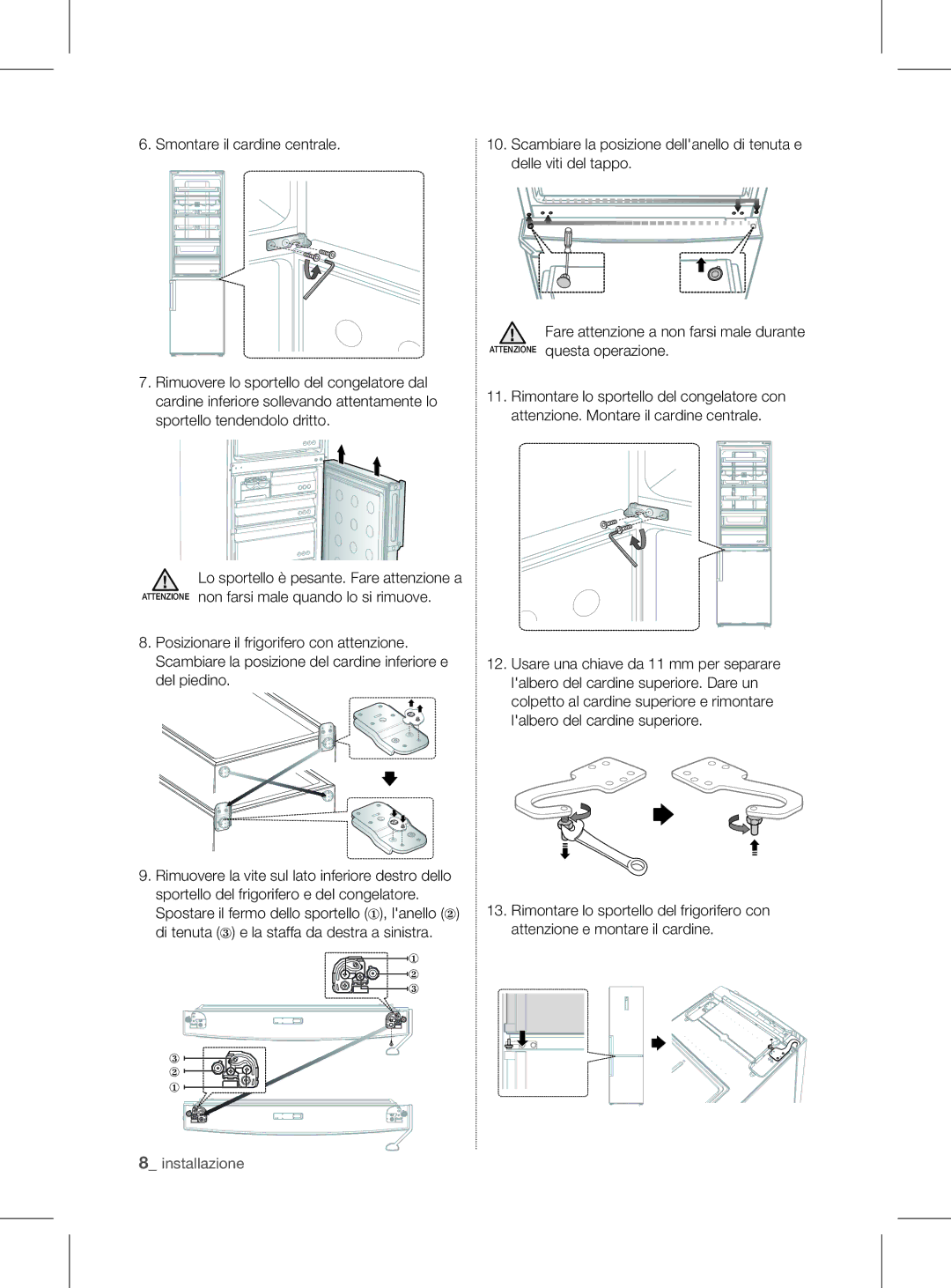 Samsung RL60GGGRS1/XEF manual Installazione 