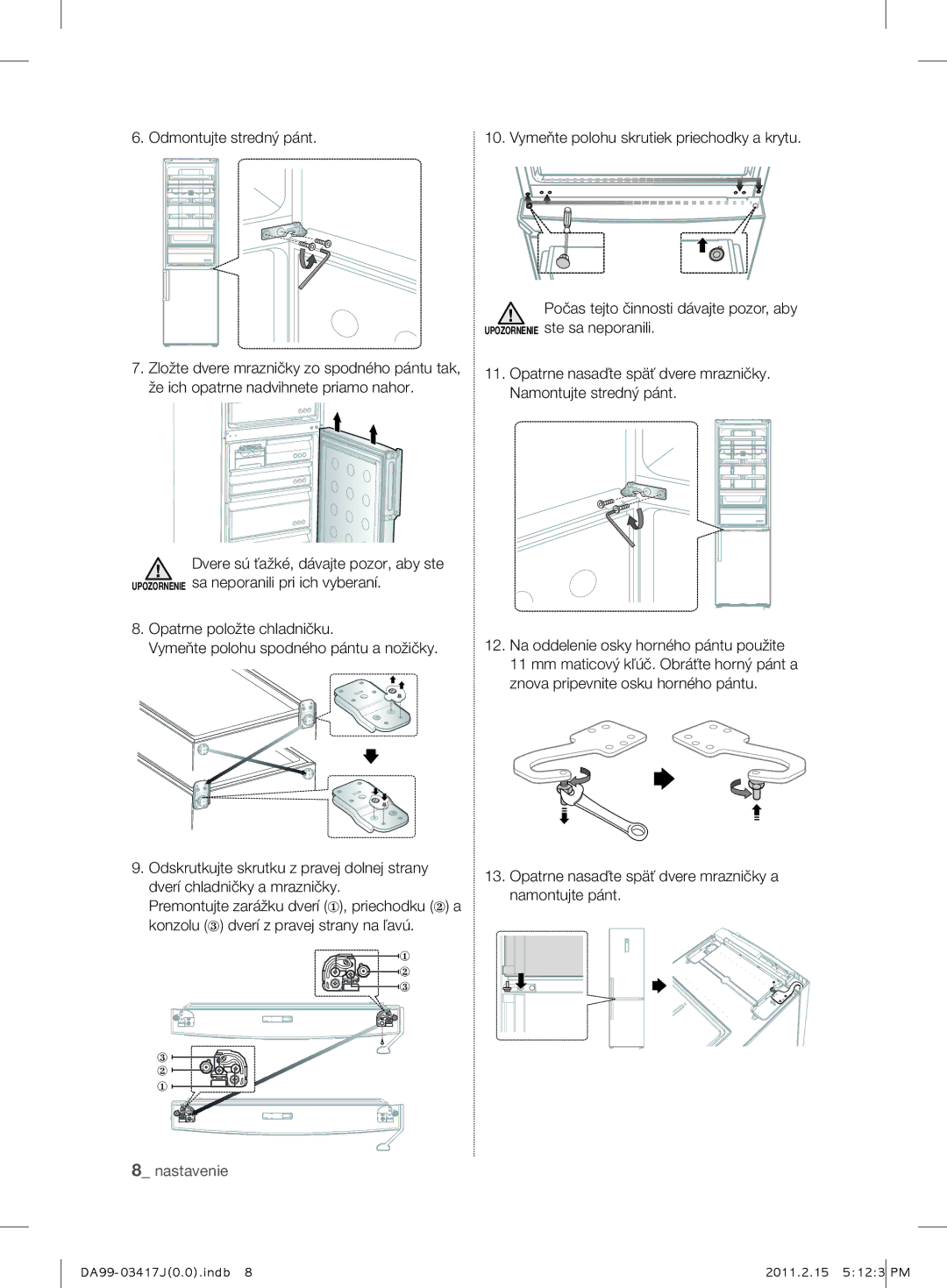 Samsung RL60GGGRS1/XEF manual Nastavenie 