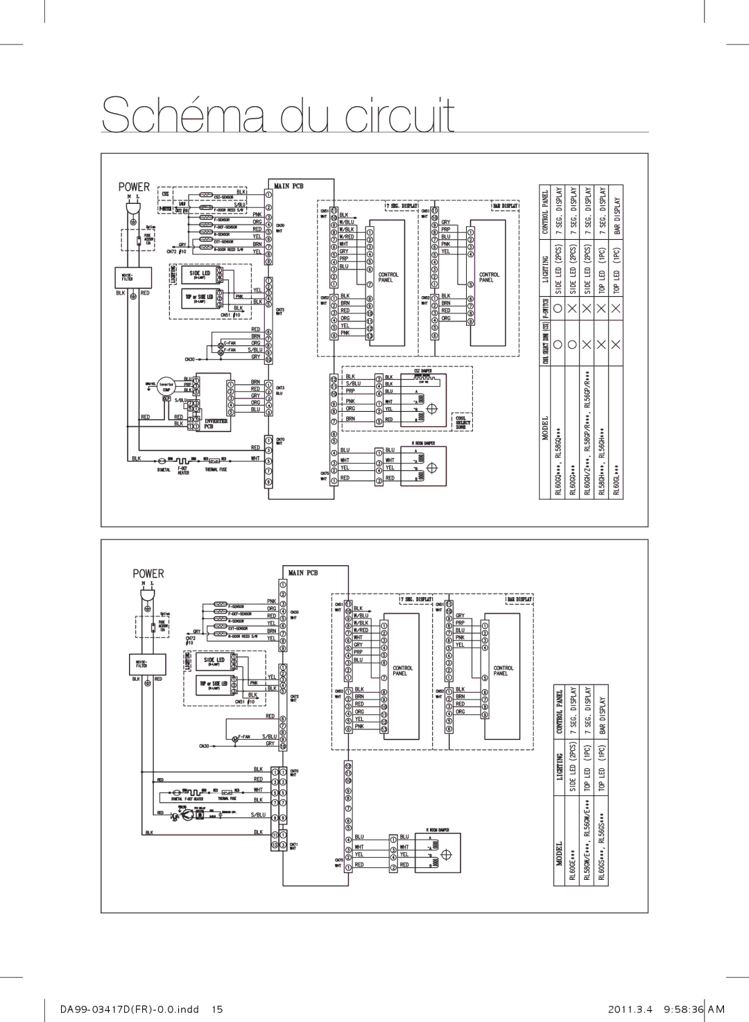 Samsung RL58GWEMG1/XEF, RL60GGGTS1/XEF manual Schéma du circuit 