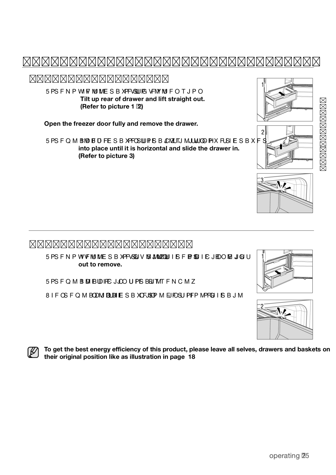 Samsung RL67SBSW1/SML, RL62SBVB1/SML, RL62SBPN1/SML Removing the Freezer Accessories, Pull Out Drawer, Freezer Drawer Bin 