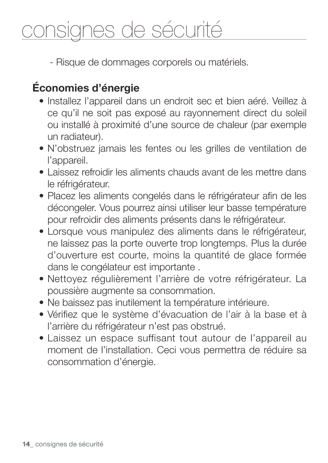 Samsung RL62VCPN1/XEF, RL62ZBTS1/XEF, RL62ZBSH1/XEF, RL62VCTS1/XEF, RL62ZBPN1/XEF, RL62VCSW1/XEF manual Économies d’énergie 