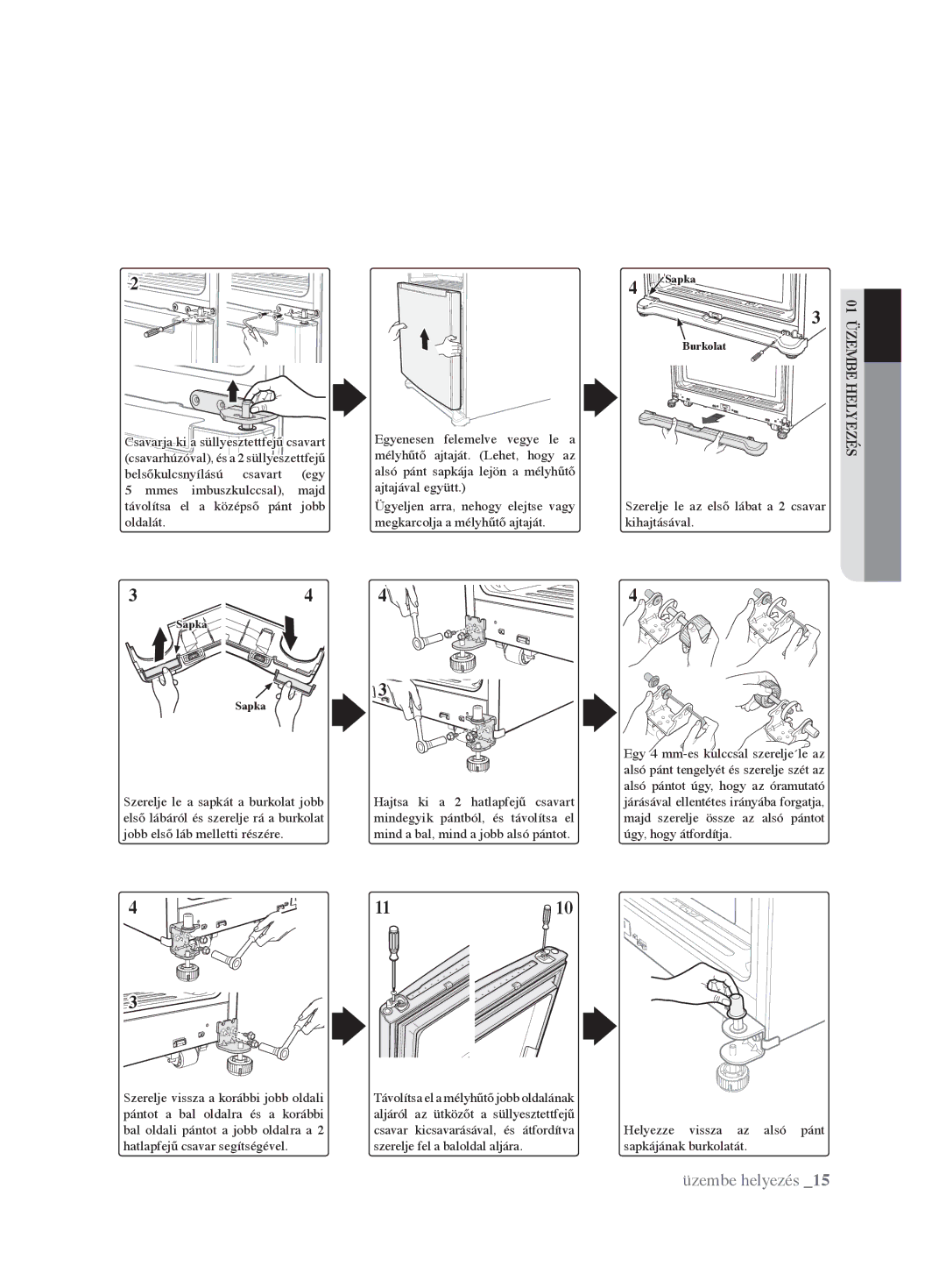 Samsung RL62VCPN1/XEO, RL62VCSH1/XEO manual Sapka Burkolat 