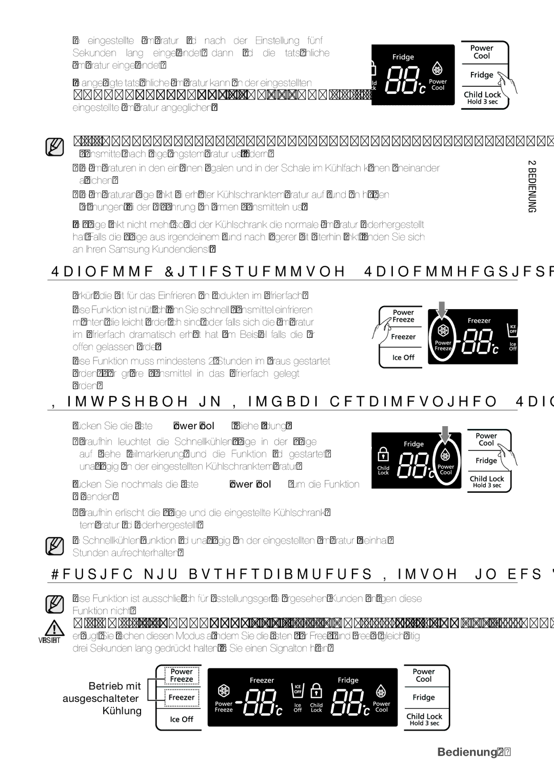 Samsung RL62ZBSH1/XES manual Schnelle Eisherstellung Schnellgefrieren, Kühlvorgang im Kühlfach beschleunigen Schnellkühlen 