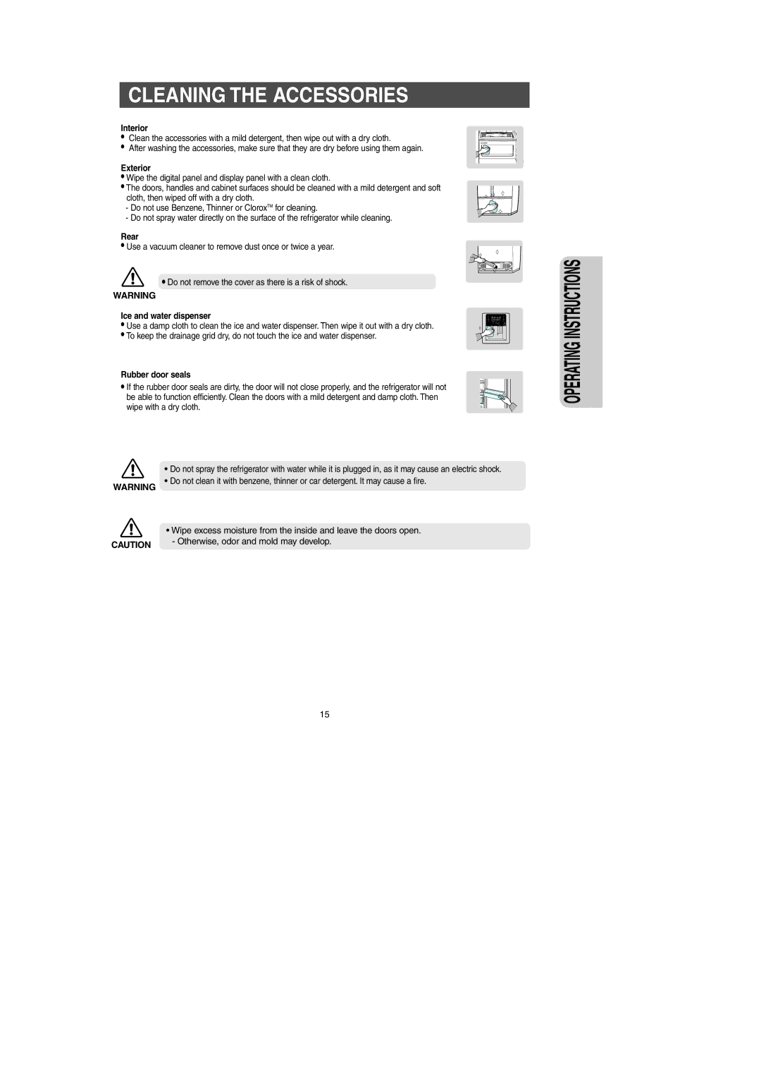 Samsung RM257AB*, RM255AB* owner manual Cleaning the Accessories 