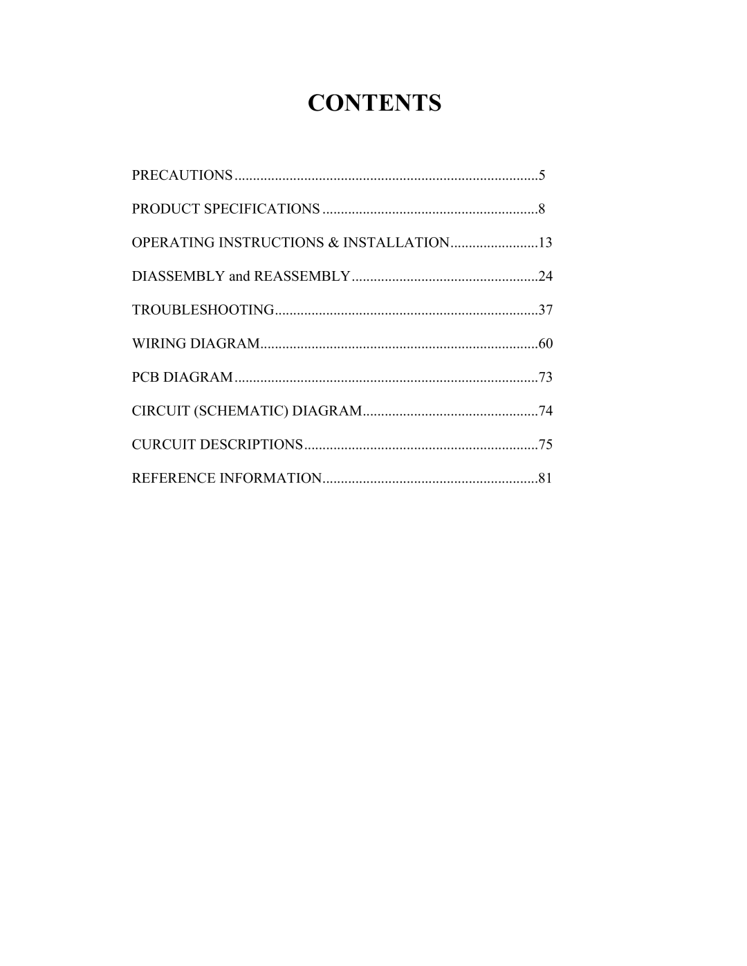 Samsung RM255BASB, RM255BABB manual Contents 