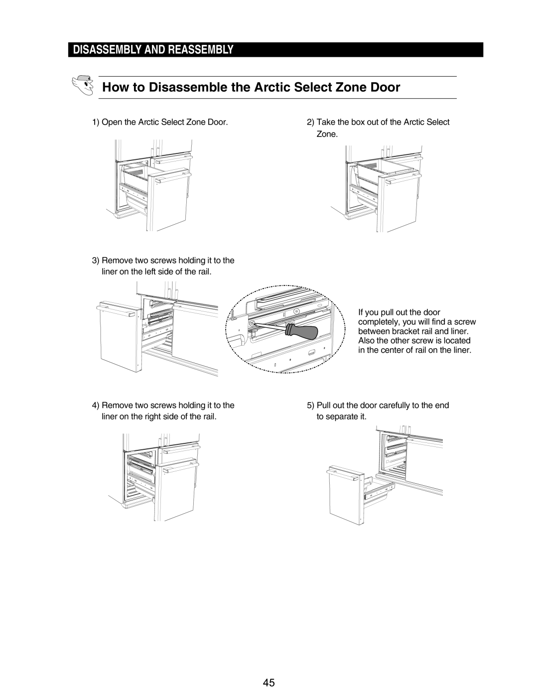 Samsung RM255BASB, RM255BABB manual Open the Arctic Select Zone Door 