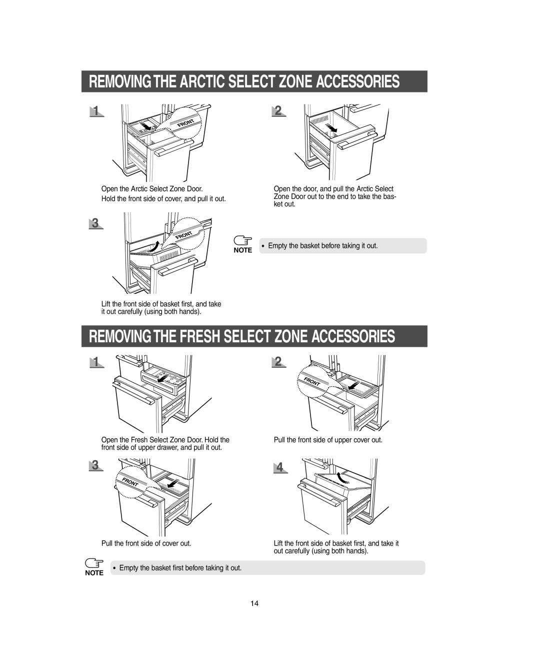 Samsung RM255LARS owner manual Removingthe Fresh Select Zone Accessories 