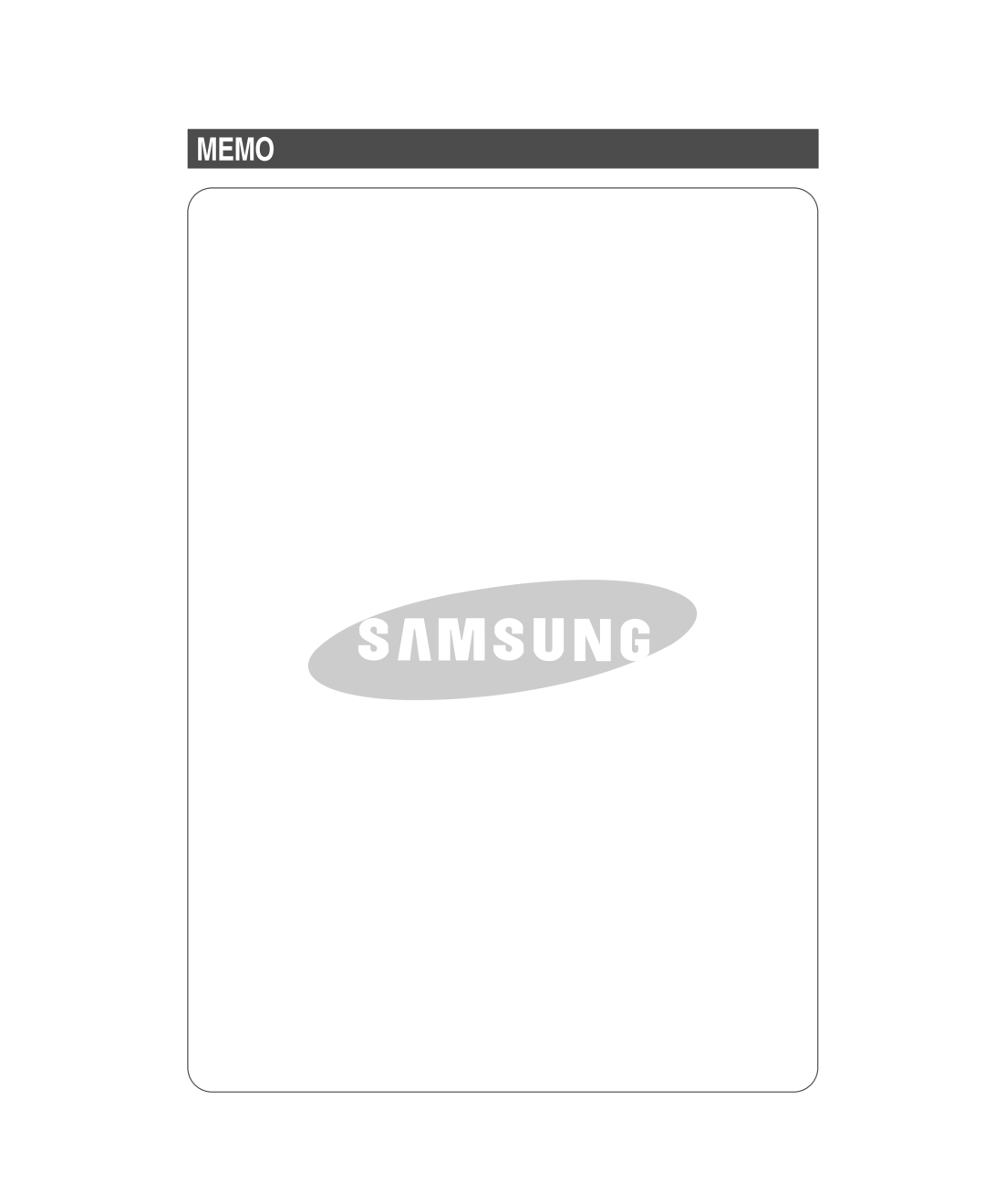 Samsung RM255LARS owner manual Memo 