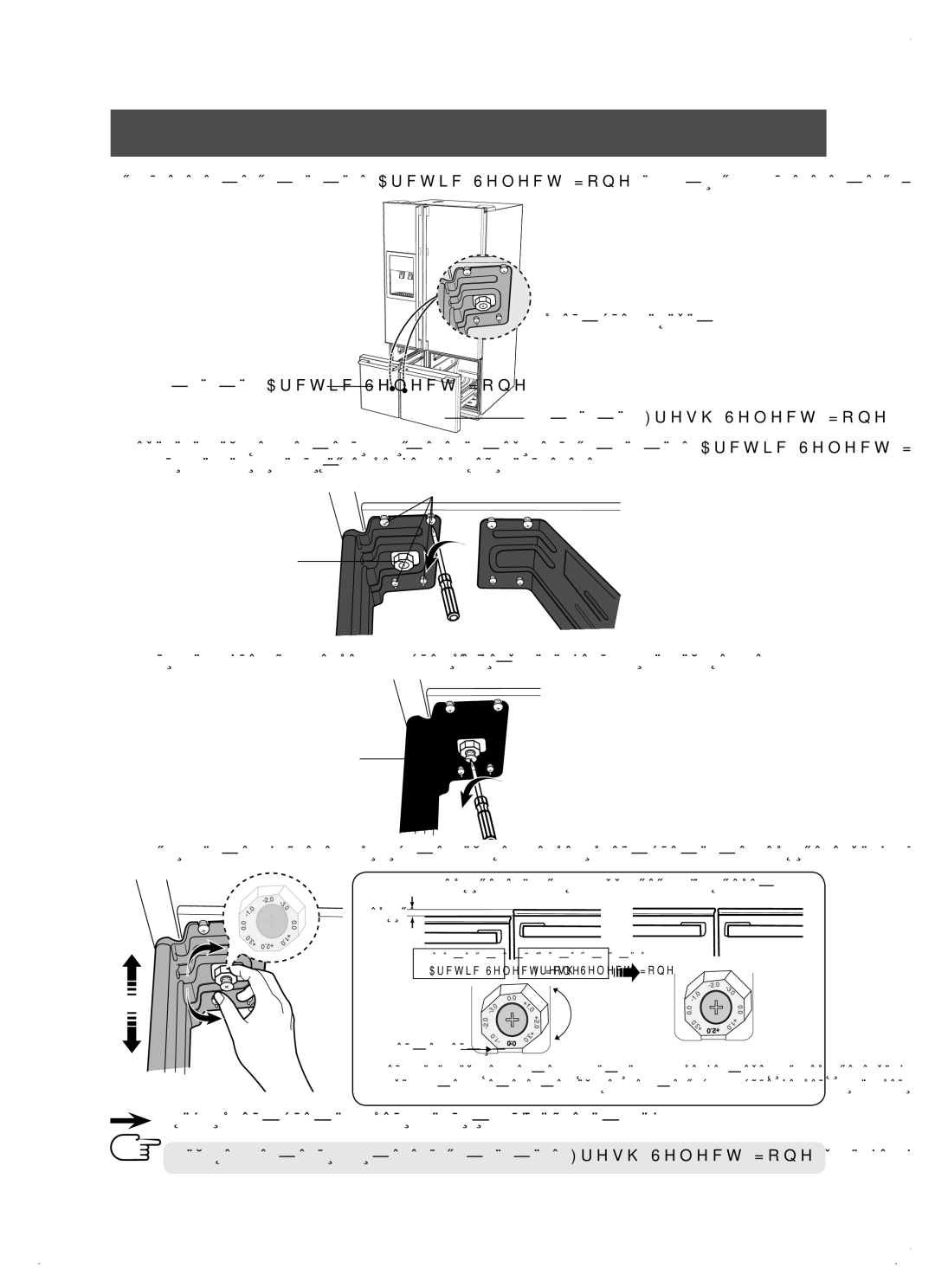 Samsung RM25KGRS1/BUL, RM25KGRS1/EUR manual Разлика, След изравняването завийте винтовете ➁ и ➂ в обратен ред 