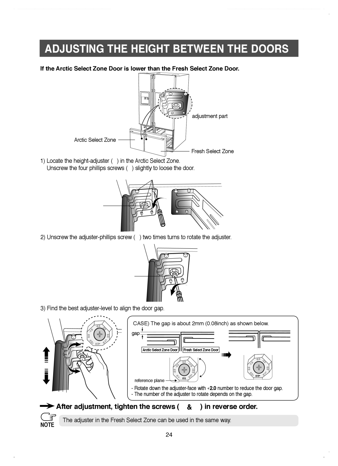 Samsung RM25KGRS1/BUL, RM25KGRS1/EUR manual After adjustment, tighten the screws ➁ & ➂ in reverse order 