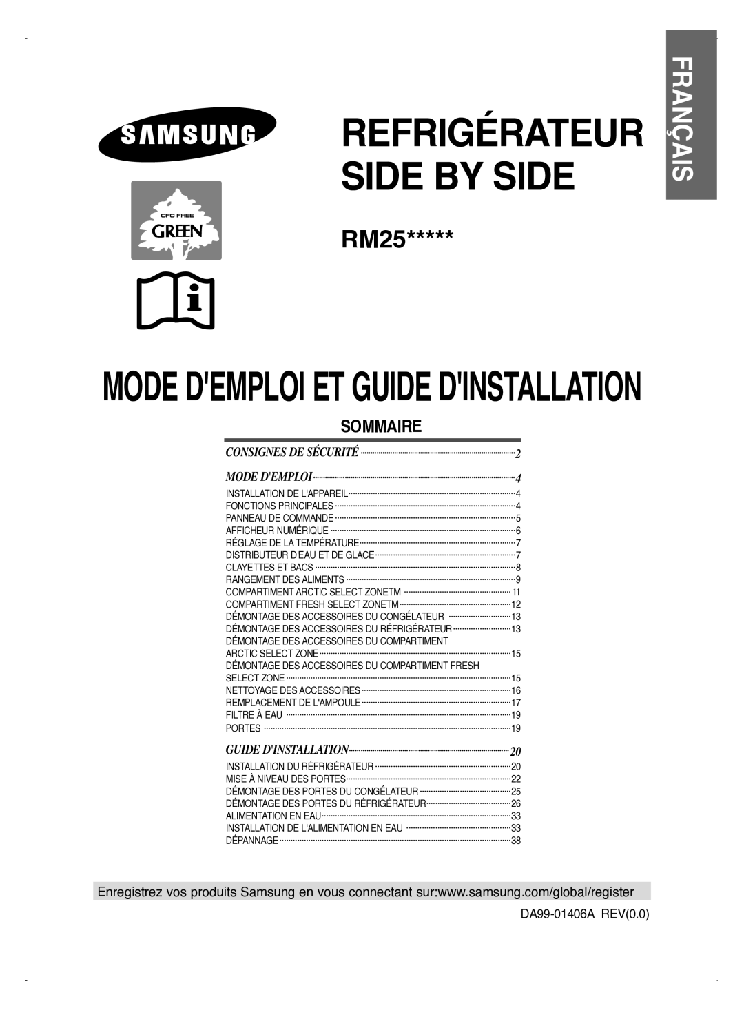 Samsung RM25KGRS1/XEF manual Français, Sommaire 