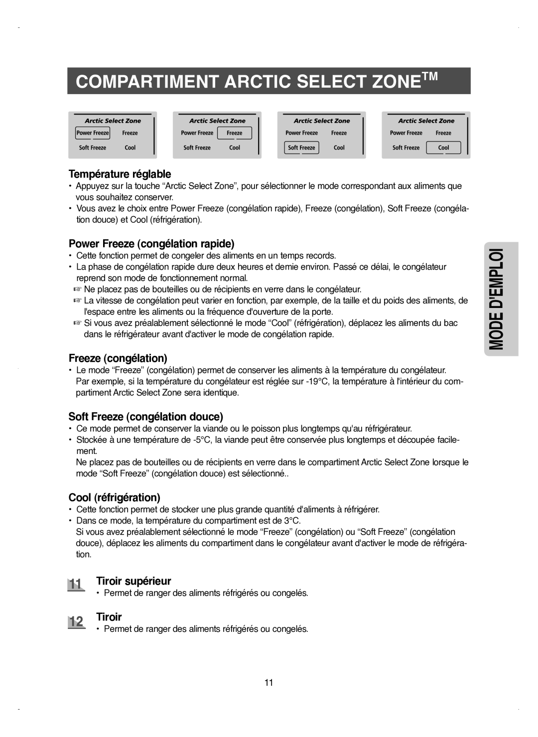 Samsung RM25KGRS1/XEF manual Compartiment Arctic Select Zonetm 